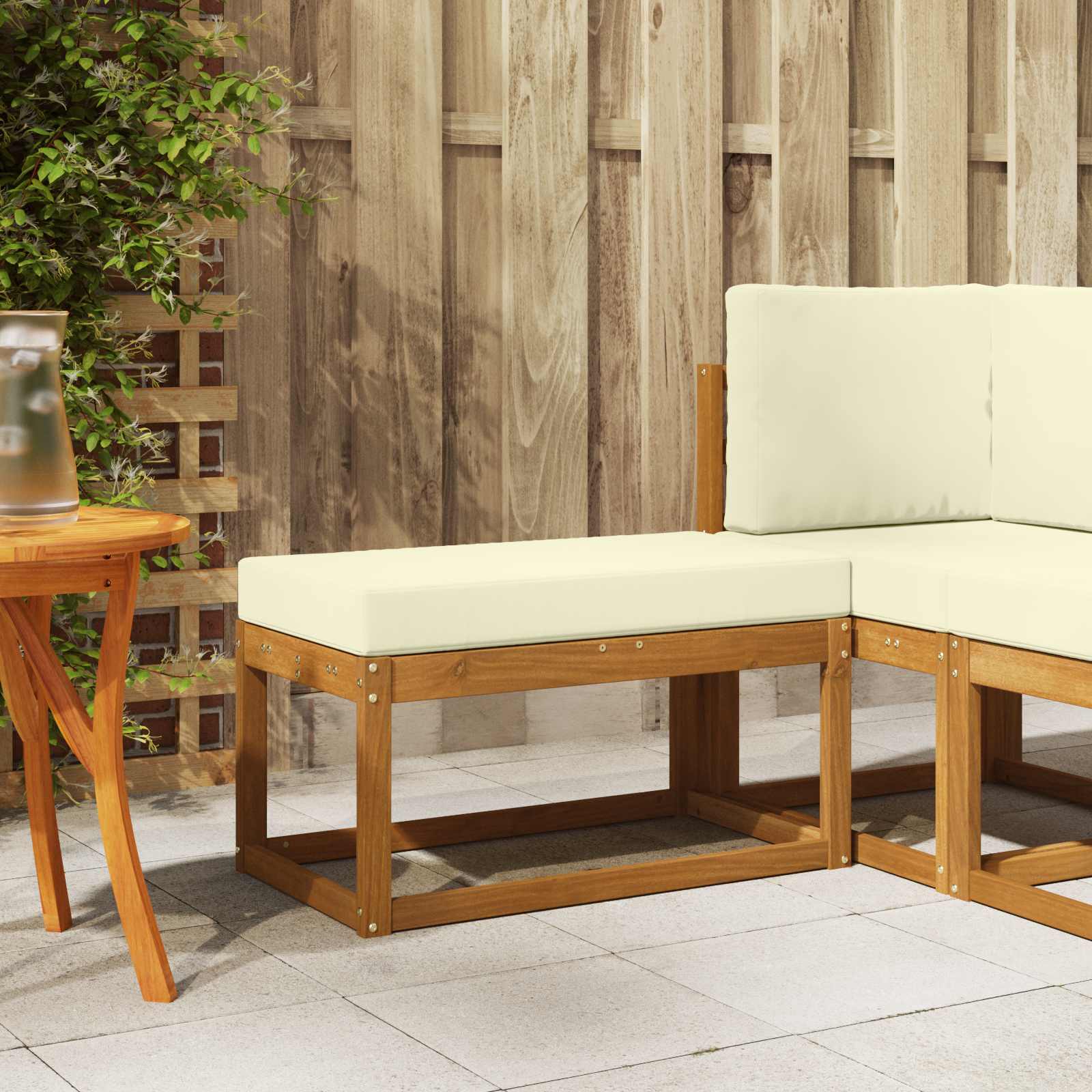 vidaXL Stoelbank Naturel 43 x 43 x 37 cm Massief Acaciahout