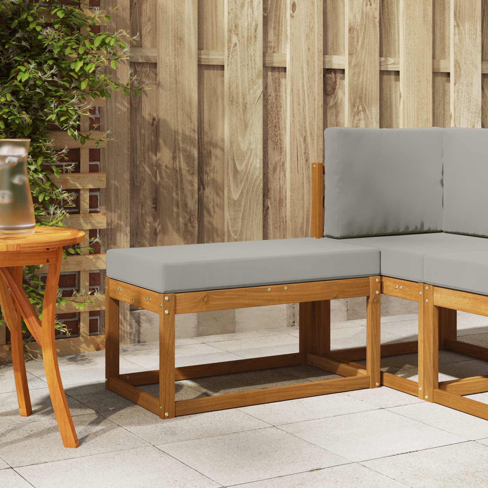 vidaXL Stoelbank Naturel 43 x 43 x 37 cm Massief Acaciahout