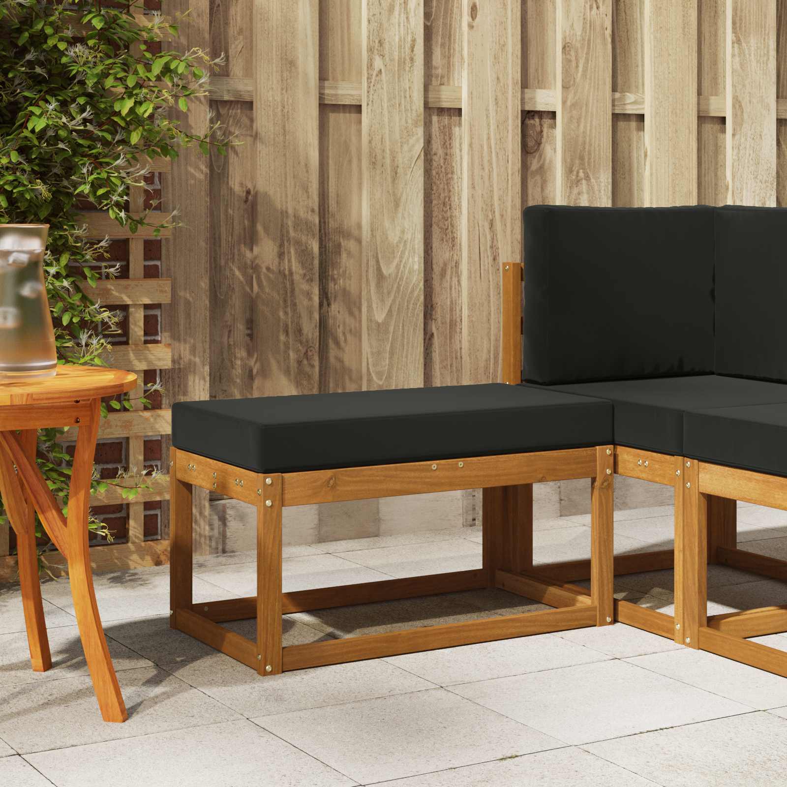 vidaXL Stoelbank Naturel 43 x 43 x 37 cm Massief Acaciahout