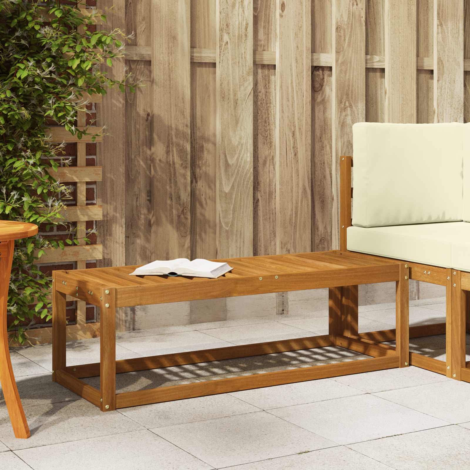 vidaXL Stoelbank Naturel 43 x 43 x 37 cm Massief Acaciahout