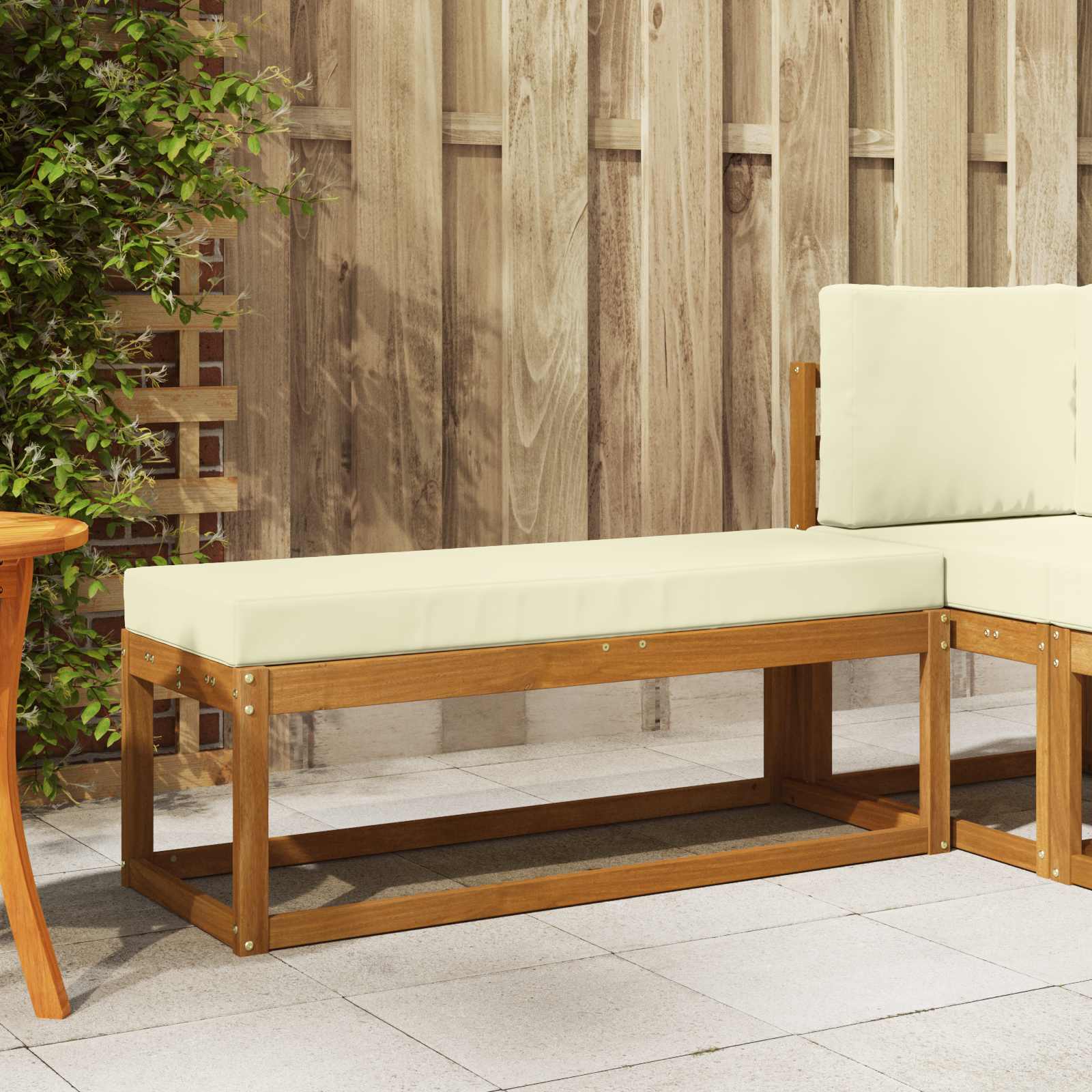 vidaXL Stoelbank Naturel 43 x 43 x 37 cm Massief Acaciahout