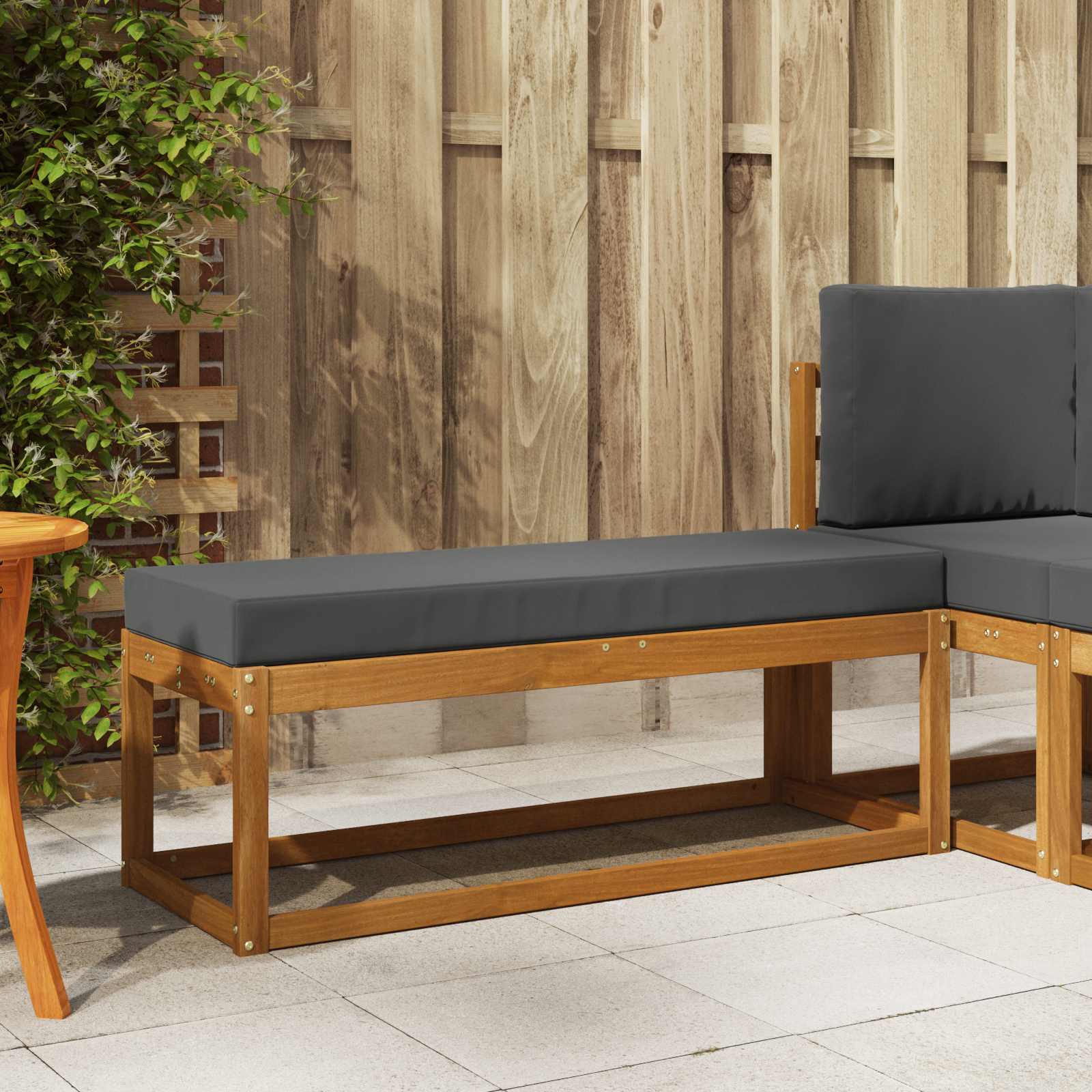 vidaXL Stoelbank Naturel 43 x 43 x 37 cm Massief Acaciahout