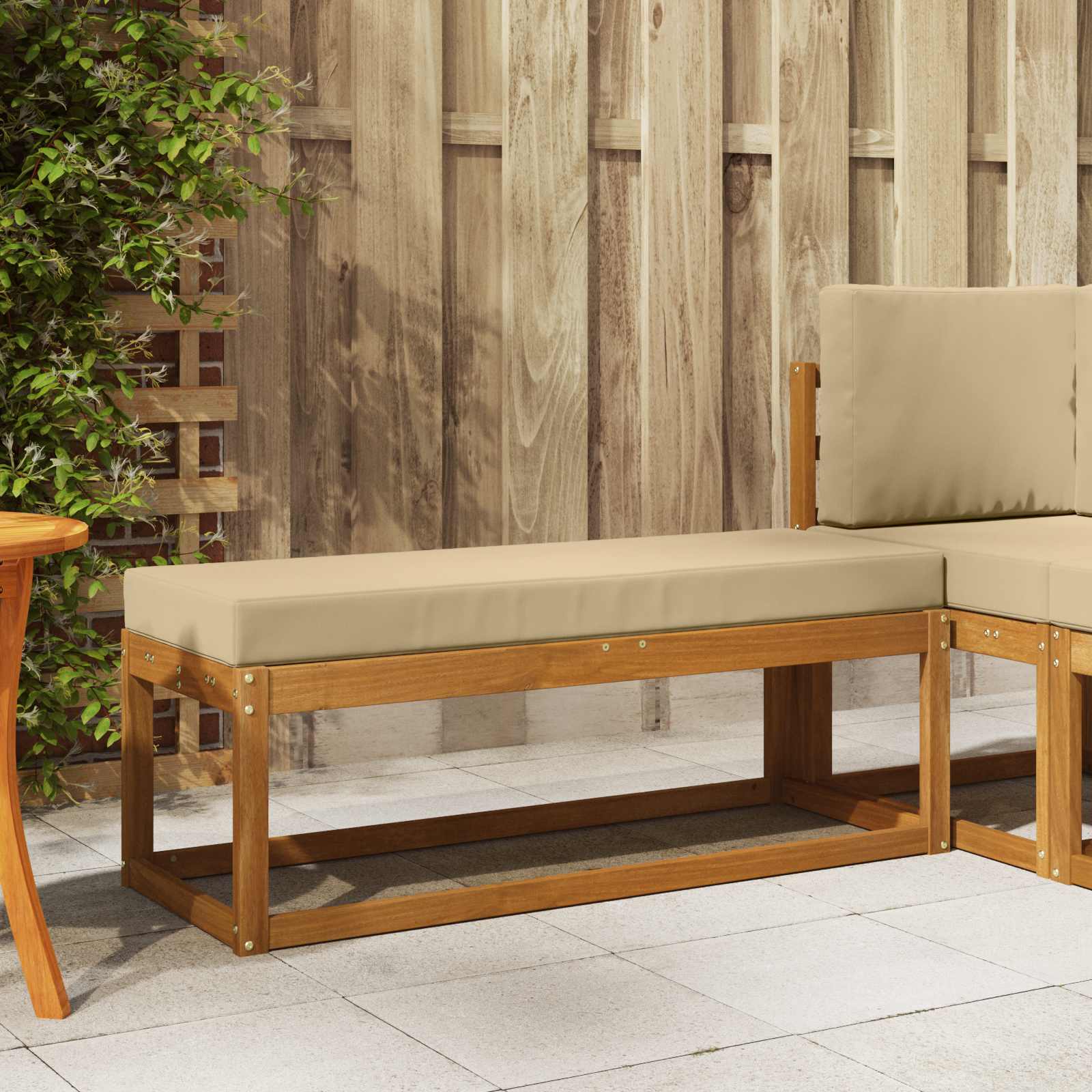 vidaXL Stoelbank Naturel 43 x 43 x 37 cm Massief Acaciahout