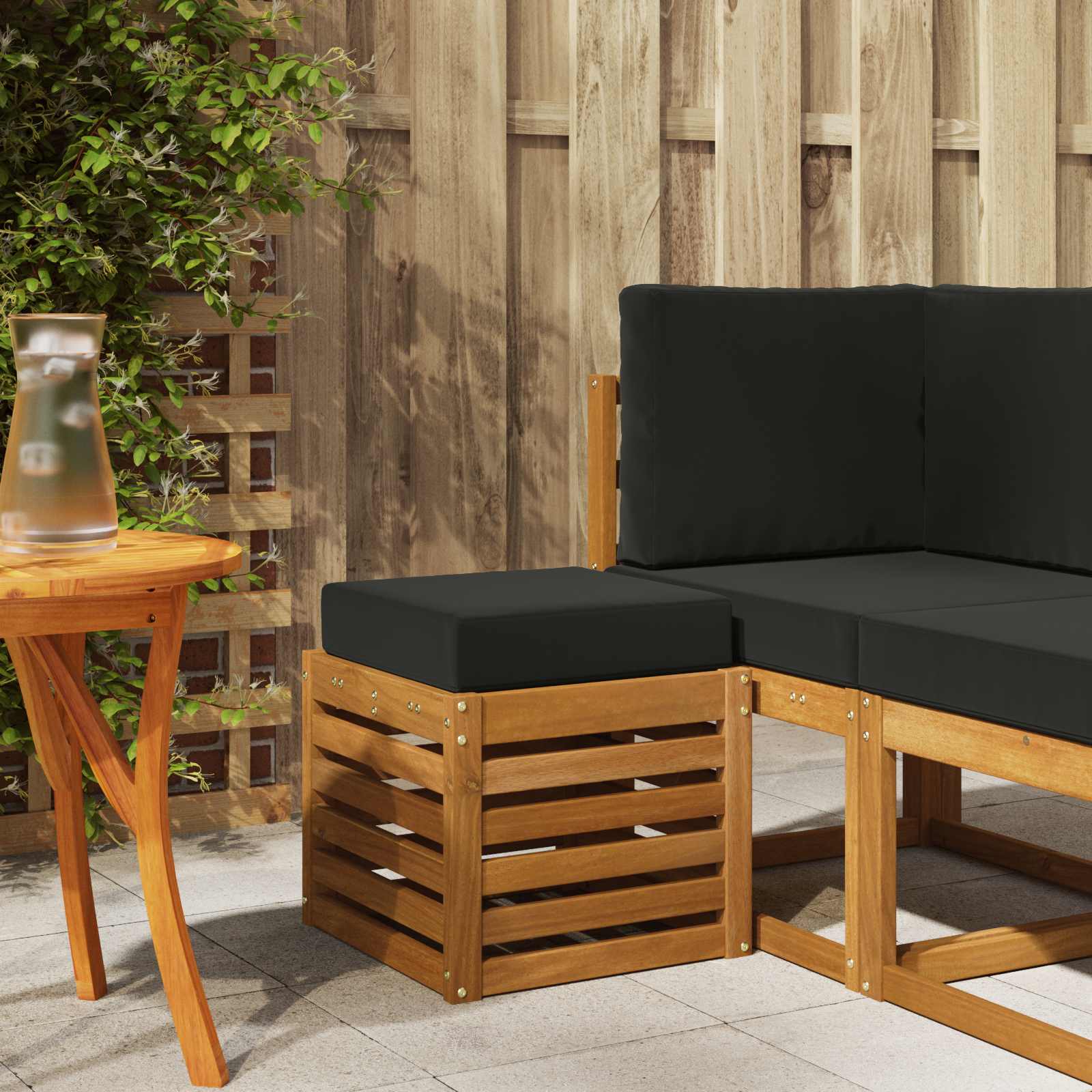 vidaXL Stoelbank Naturel 43 x 43 x 37 cm Massief Acaciahout