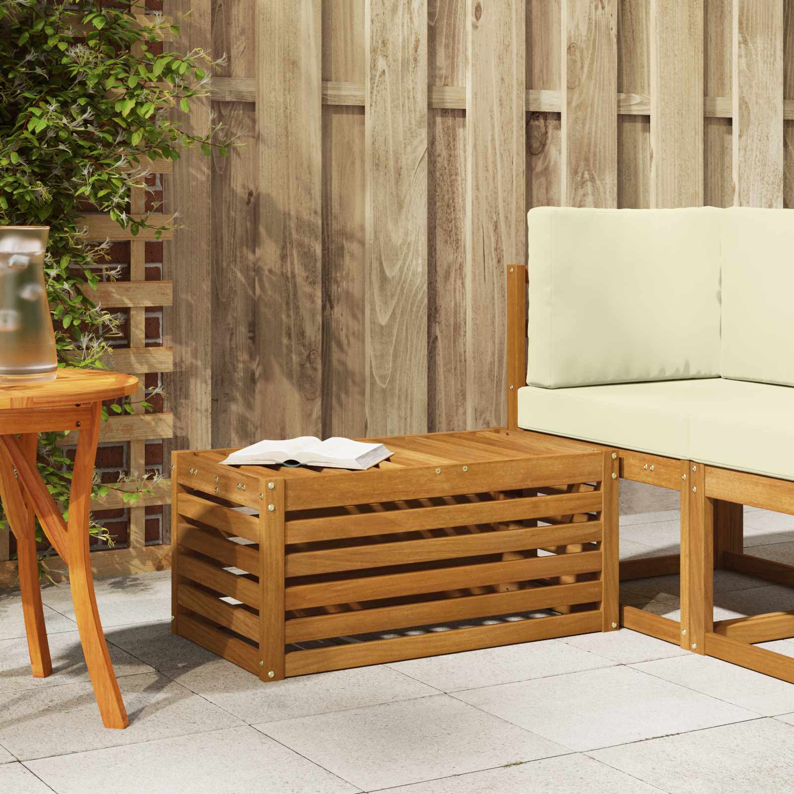 vidaXL Stoelbank Naturel 43 x 43 x 37 cm Massief Acaciahout
