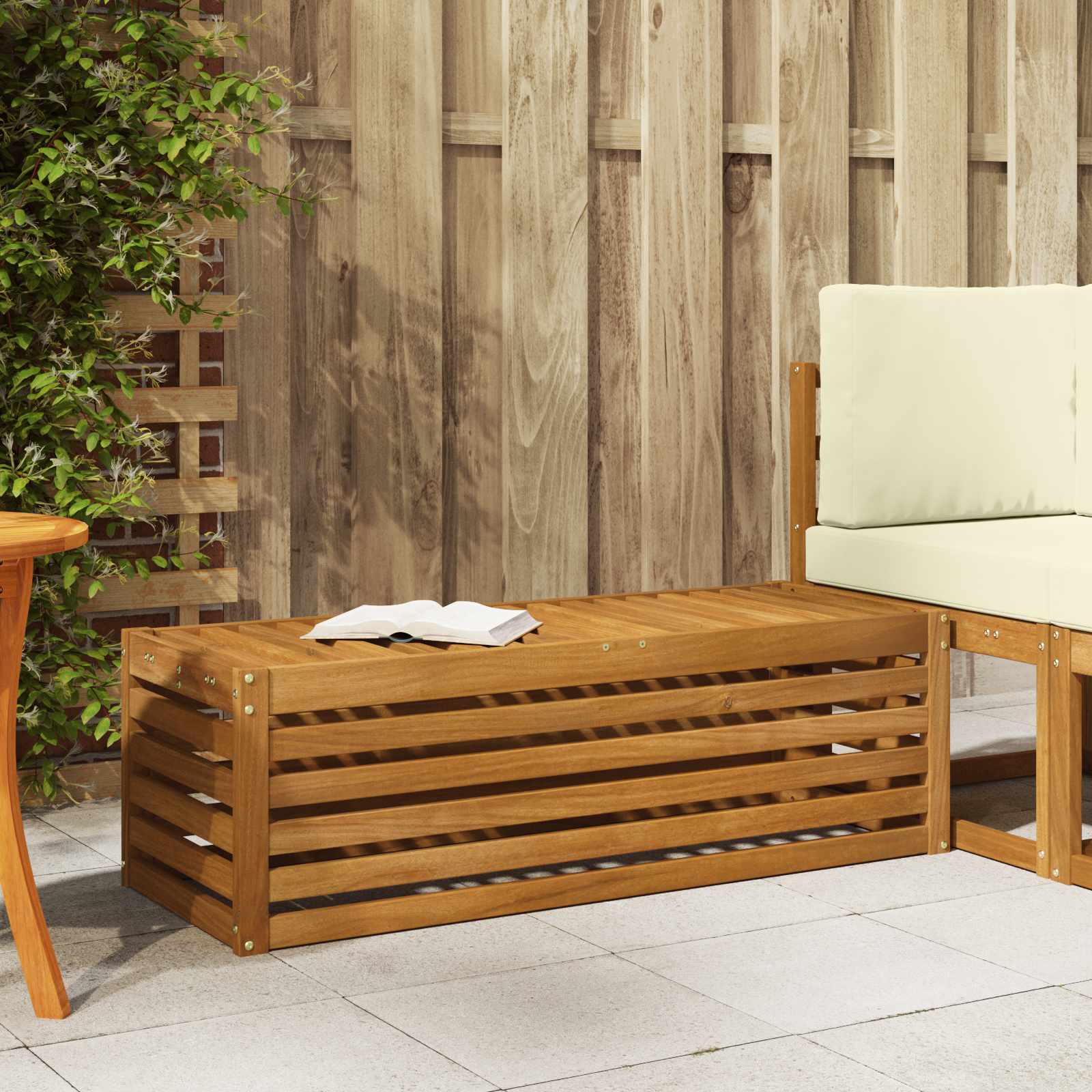 vidaXL Stoelbank Naturel 43 x 43 x 37 cm Massief Acaciahout