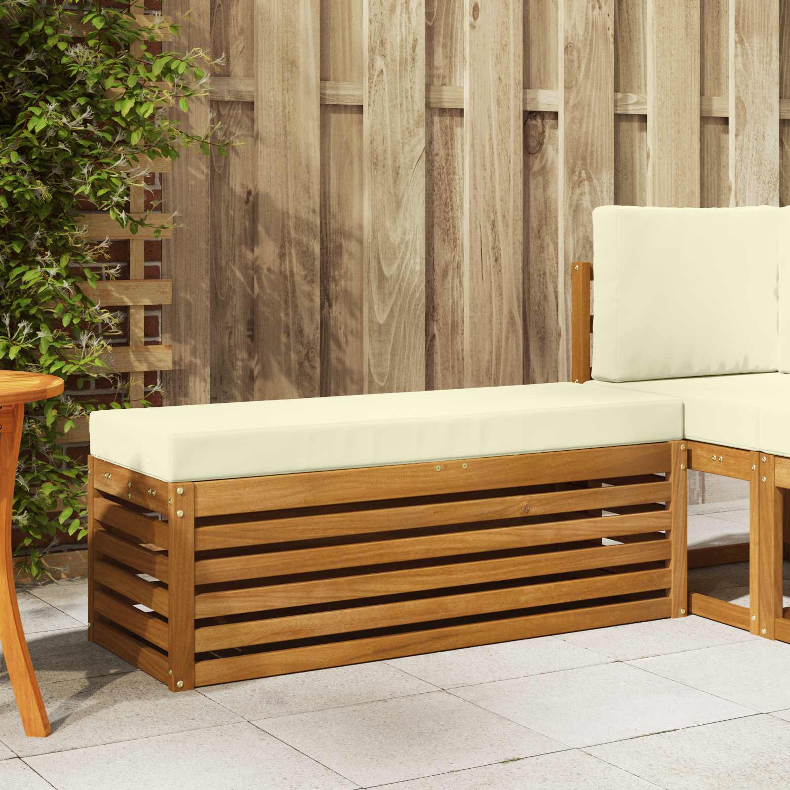 vidaXL Stoelbank Naturel 43 x 43 x 37 cm Massief Acaciahout