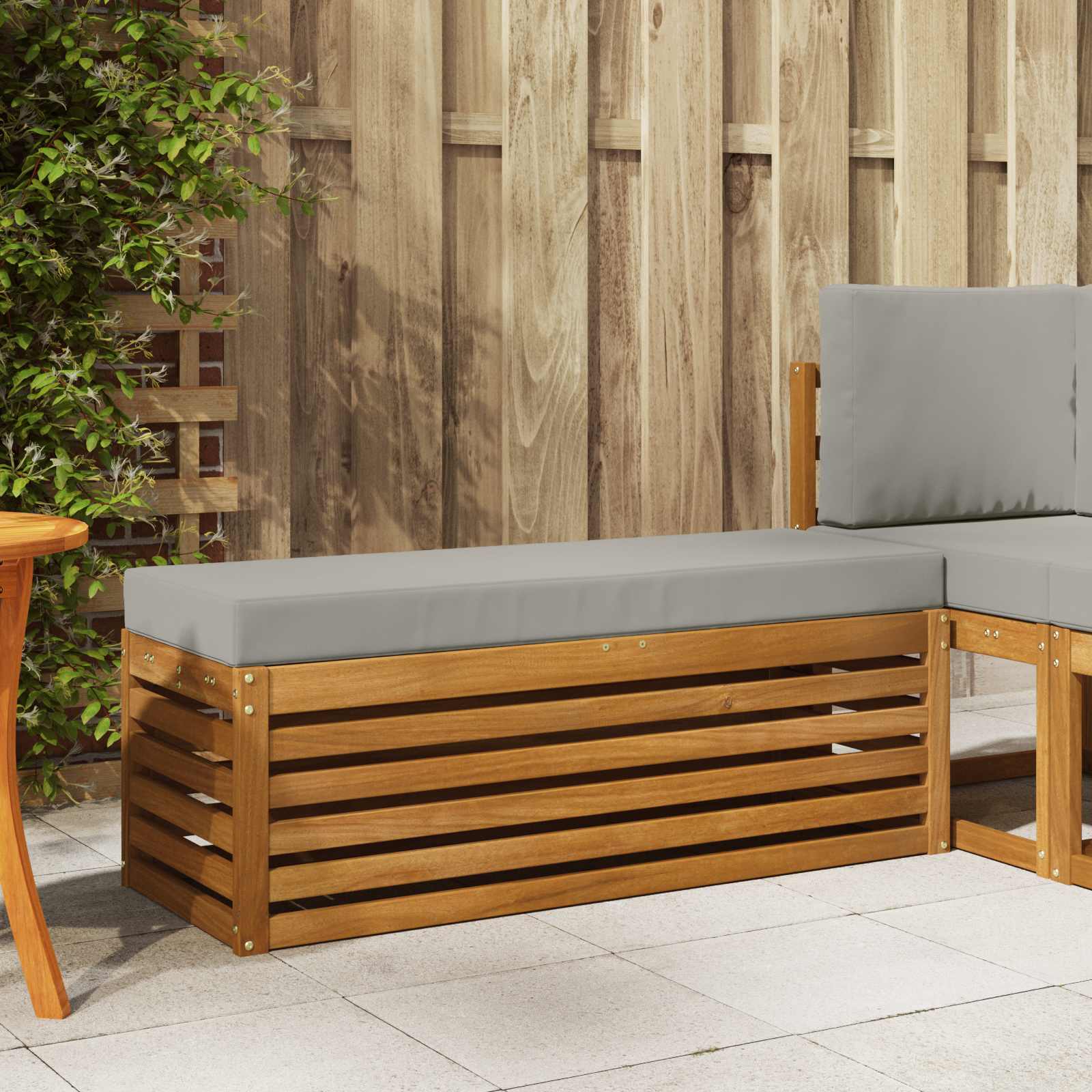 vidaXL Stoelbank Naturel 43 x 43 x 37 cm Massief Acaciahout