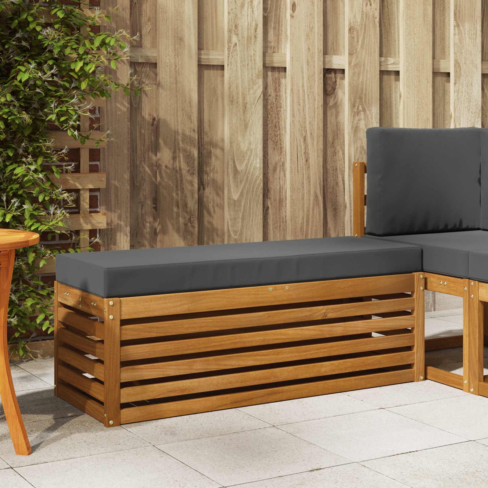 vidaXL Stoelbank Naturel 43 x 43 x 37 cm Massief Acaciahout