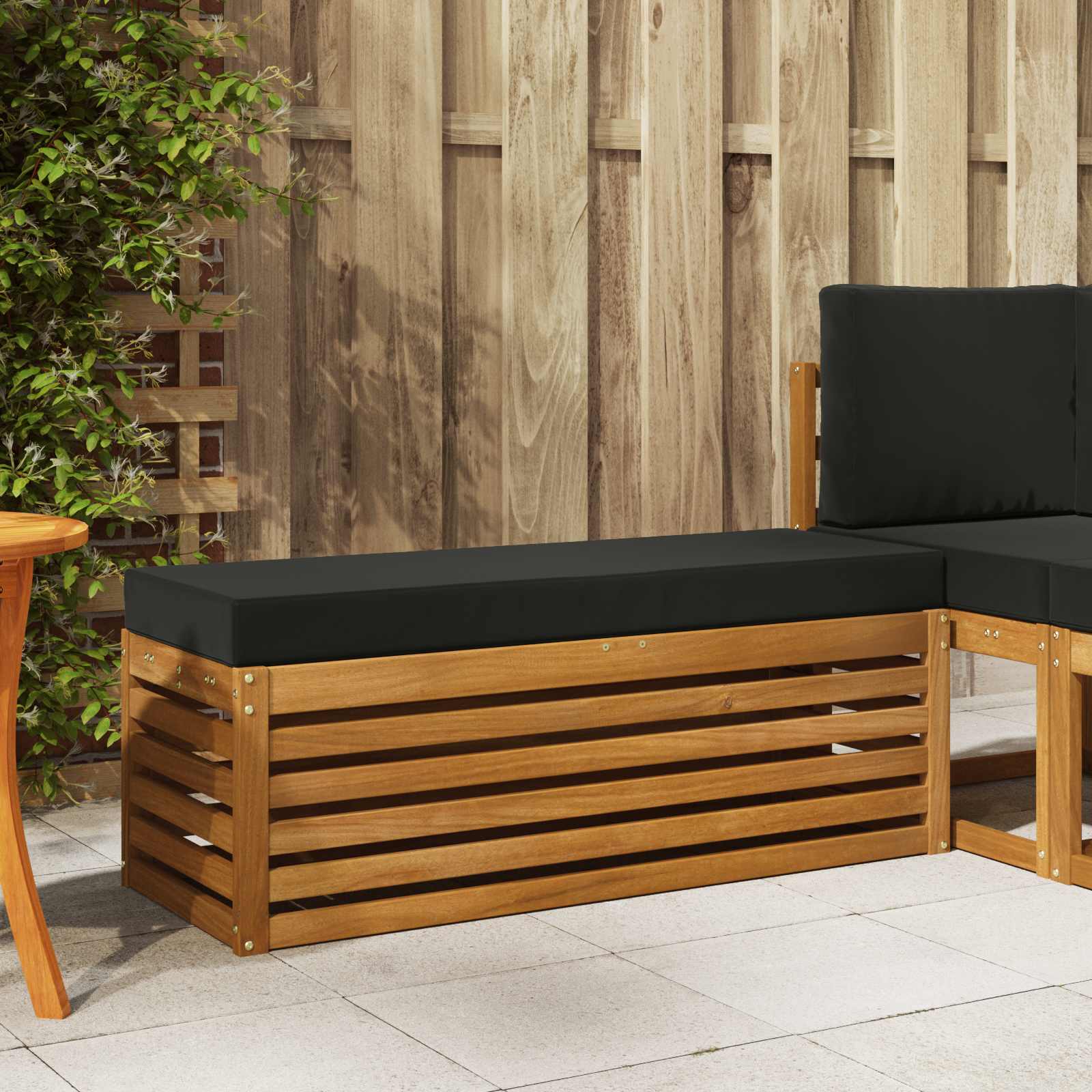 vidaXL Stoelbank Naturel 43 x 43 x 37 cm Massief Acaciahout