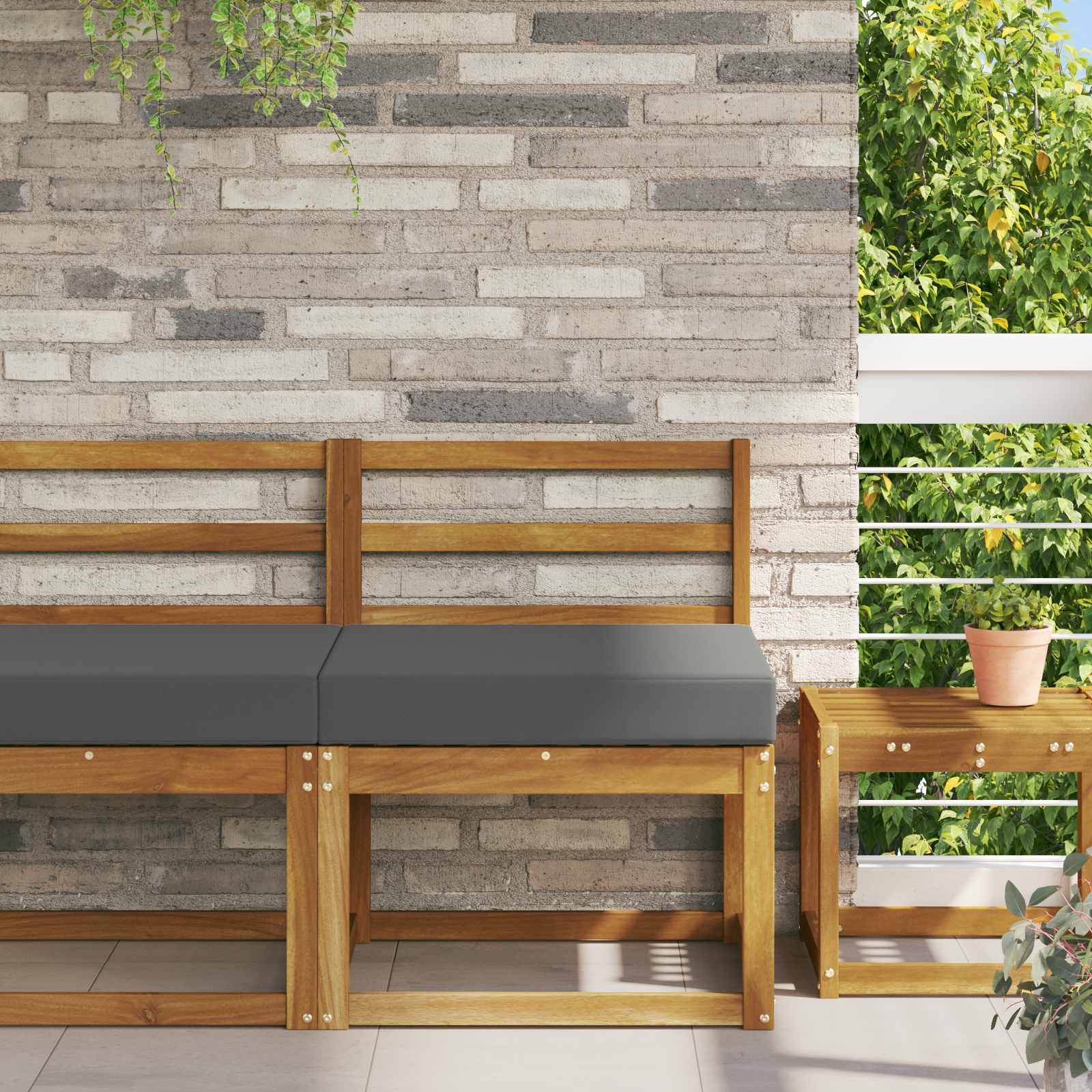 vidaXL Buiten bankkussen Antraciet 60 x 60 x 8 cm Polyester