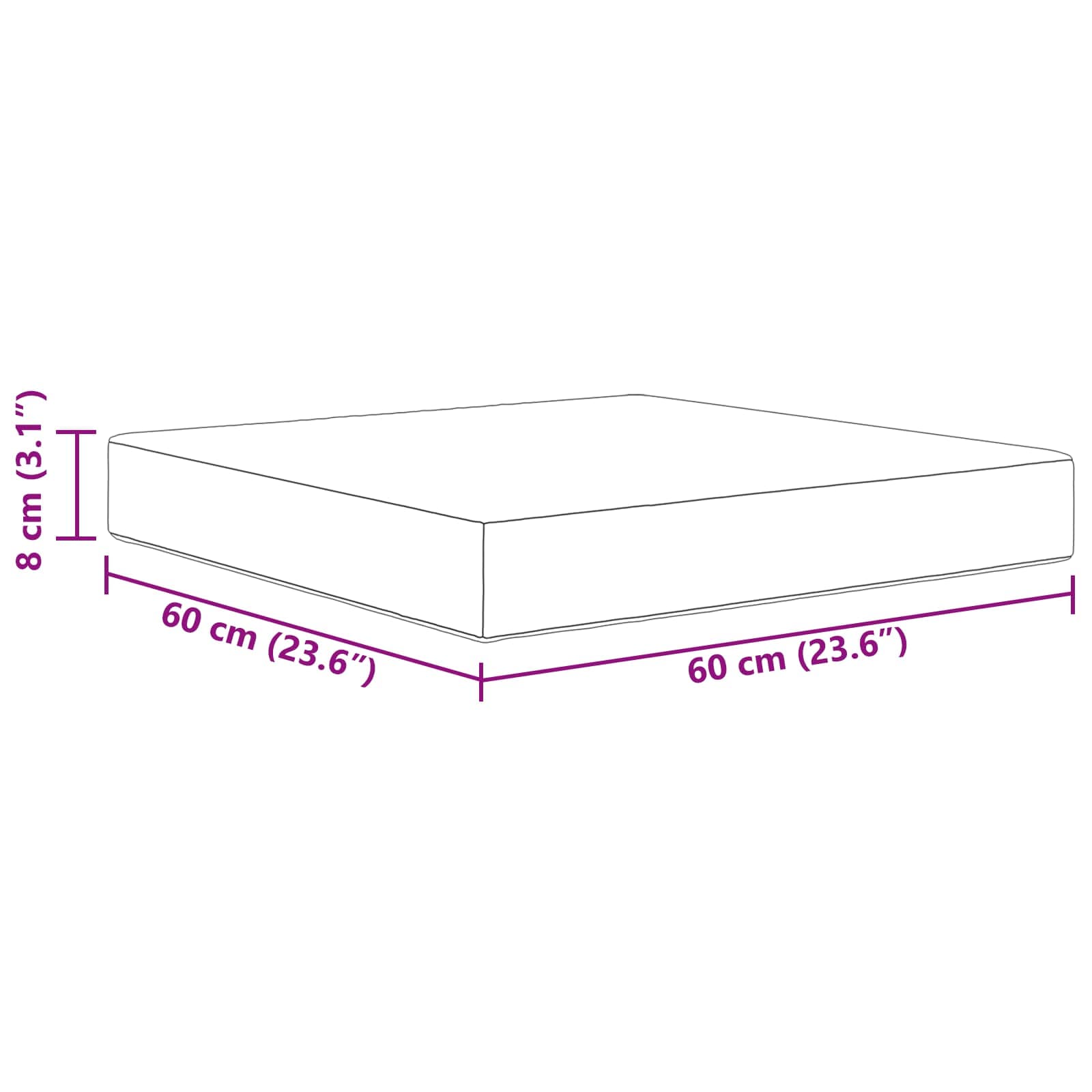vidaXL Buiten bankkussen Antraciet 60 x 60 x 8 cm Polyester