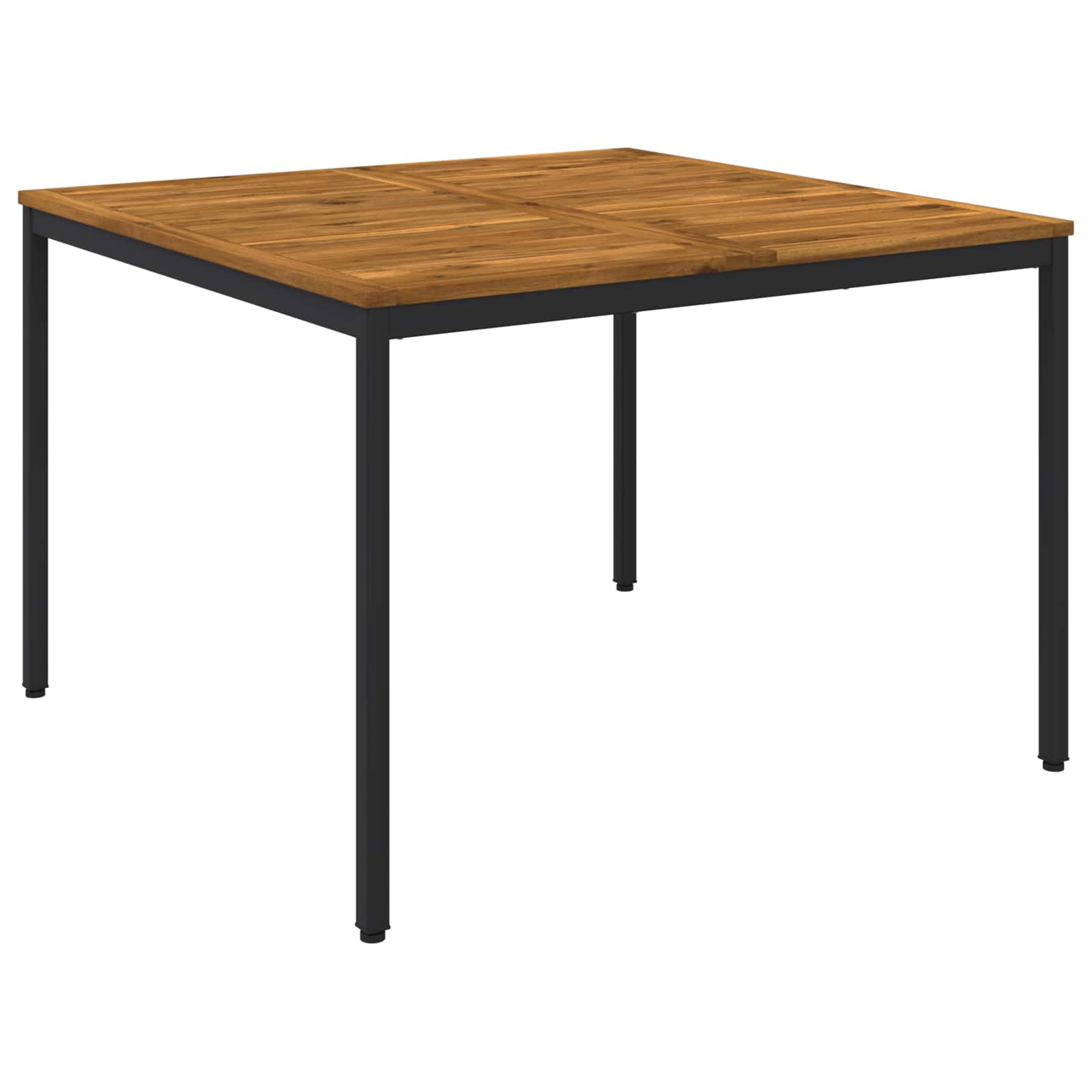vidaXL Tuindiner tafel Naturel en Zwart 110 x 108,5 x 75 cm