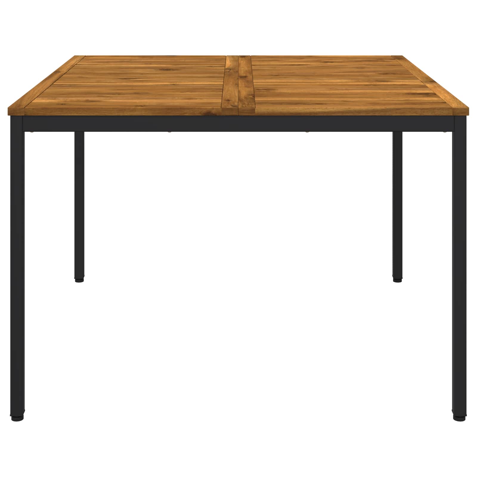 vidaXL Tuindiner tafel Naturel en Zwart 110 x 108,5 x 75 cm