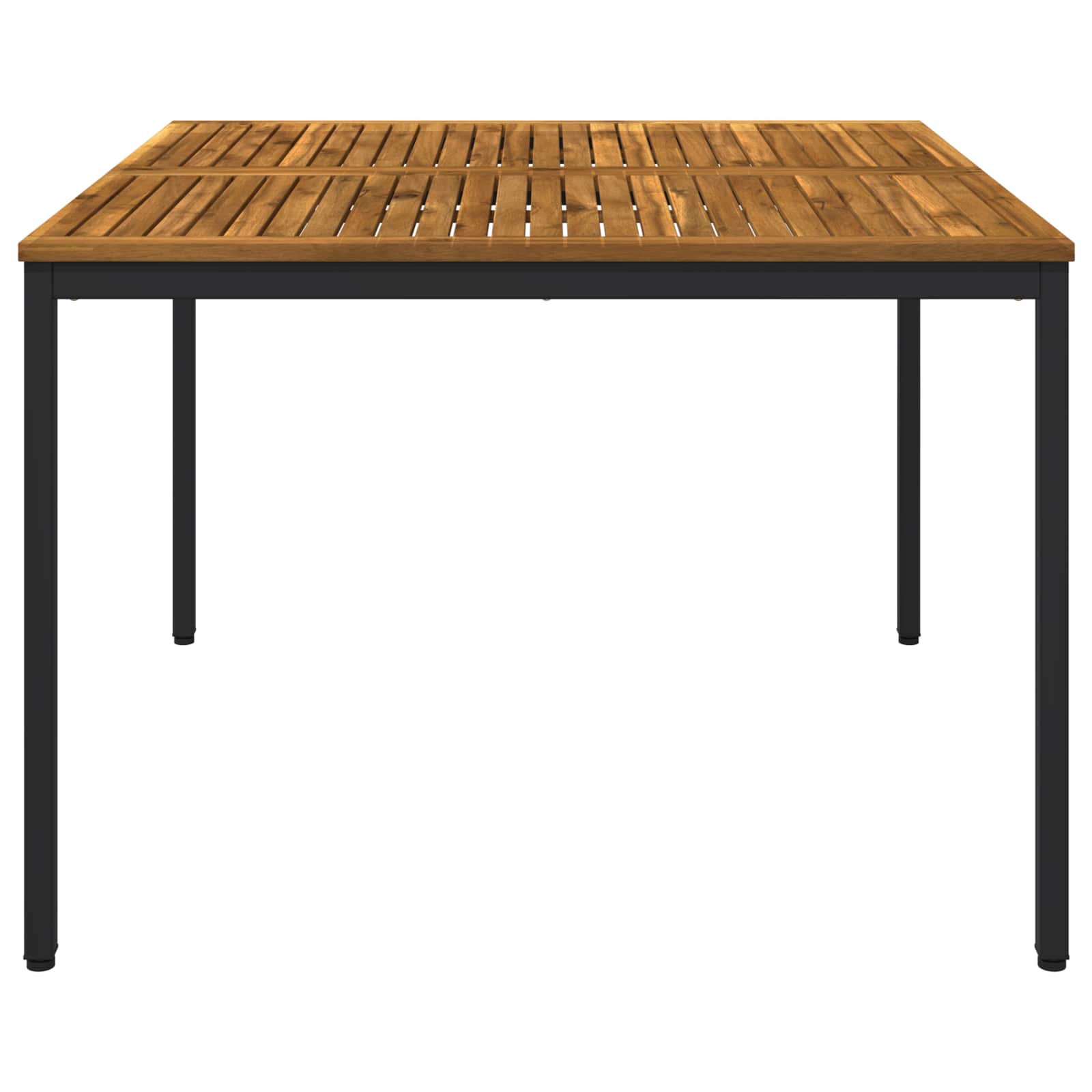 vidaXL Tuindiner tafel Naturel en Zwart 110 x 108,5 x 75 cm