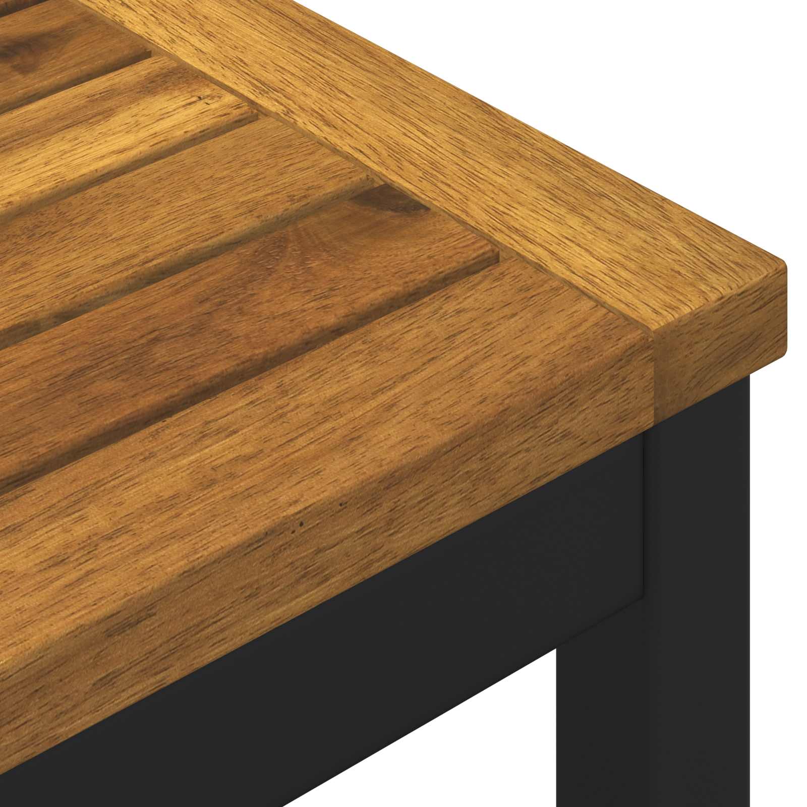 vidaXL Tuindiner tafel Naturel en Zwart 110 x 108,5 x 75 cm