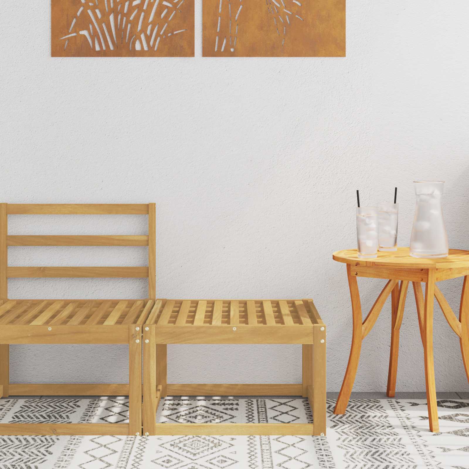 vidaXL Buiten Midden Sofa Massief Acaciahout Naturel