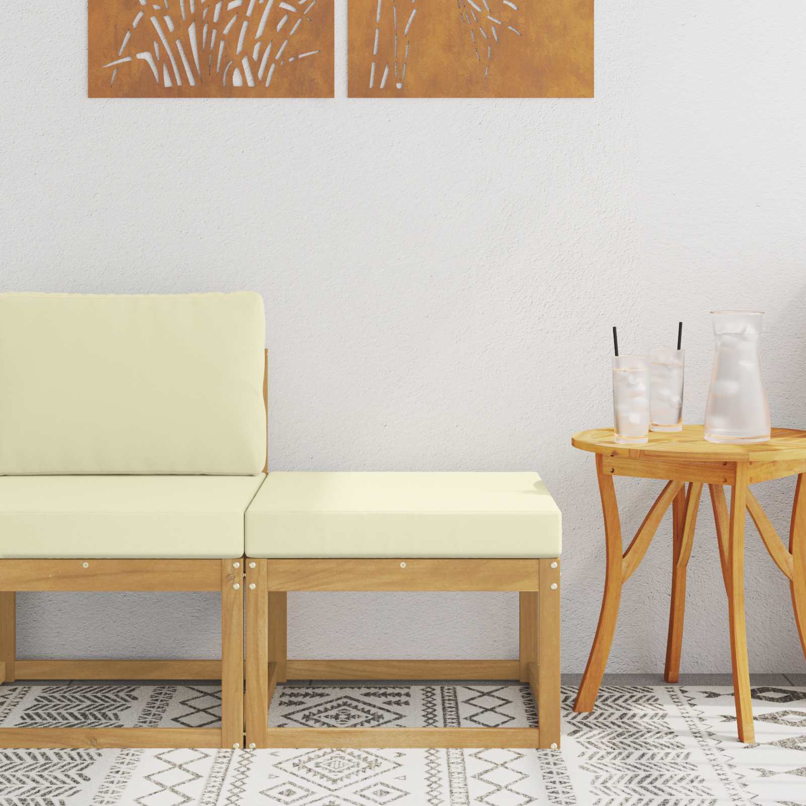 vidaXL Buiten Midden Sofa Massief Acaciahout Naturel