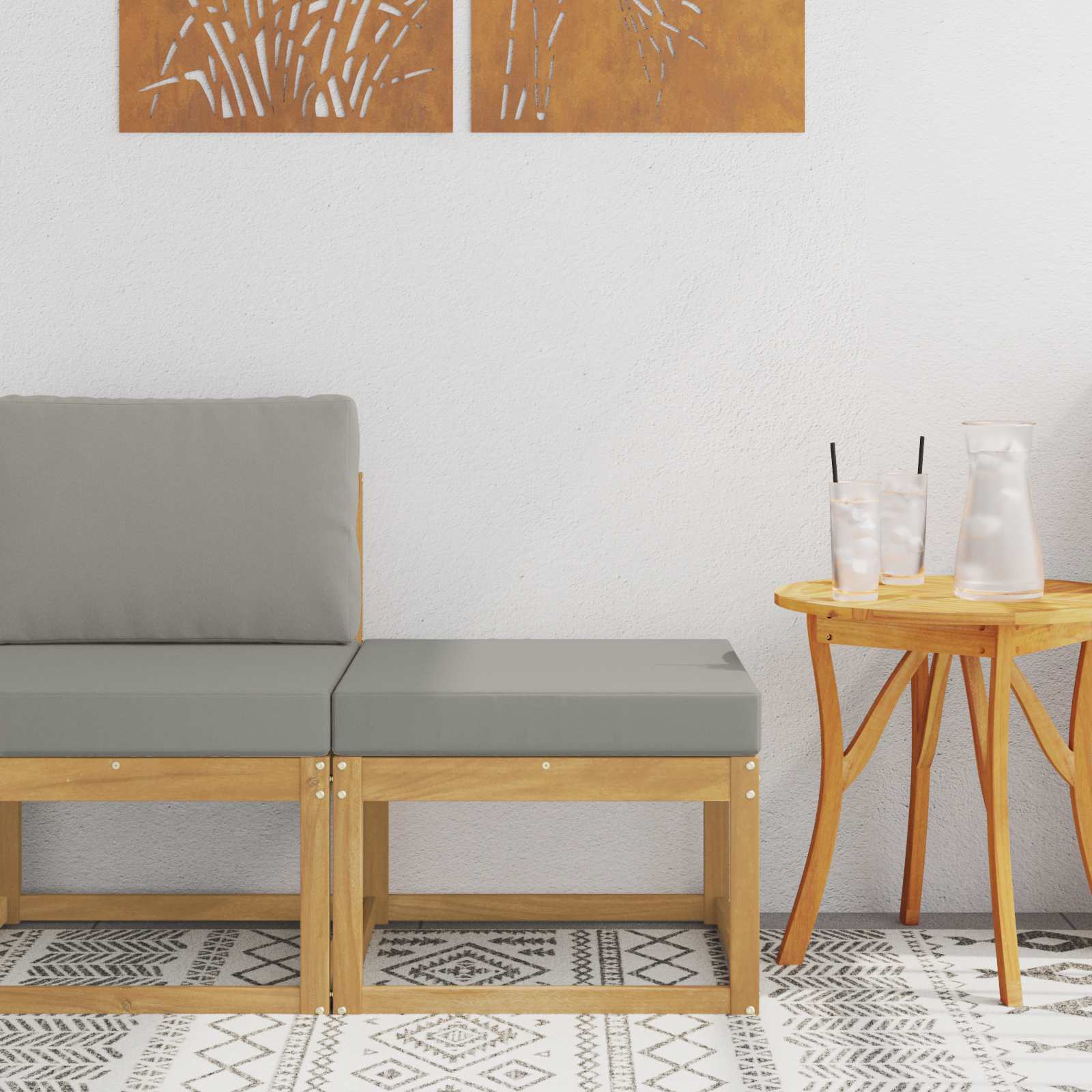 vidaXL Buiten Midden Sofa Massief Acaciahout Naturel