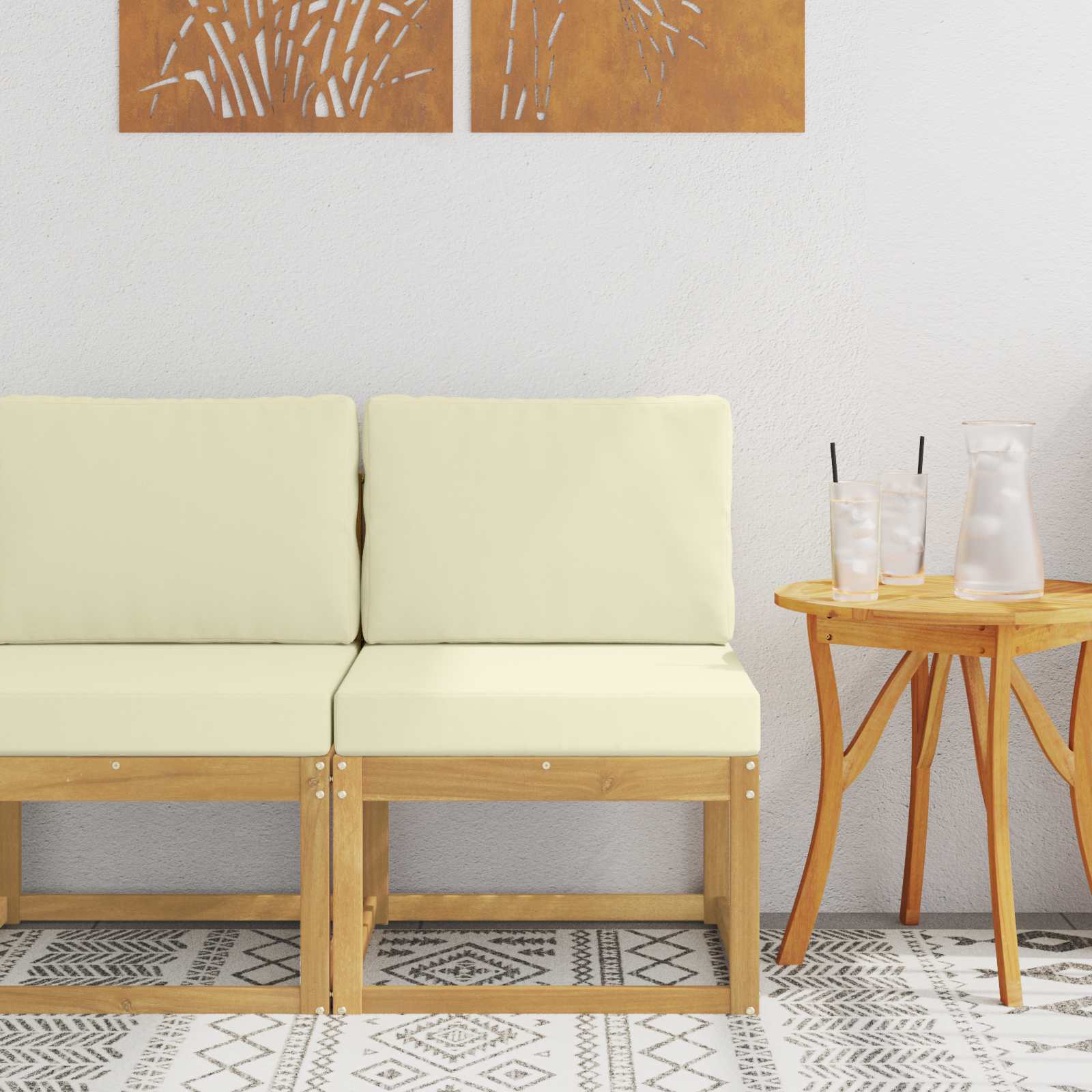 vidaXL Buiten Midden Sofa Massief Acaciahout Naturel