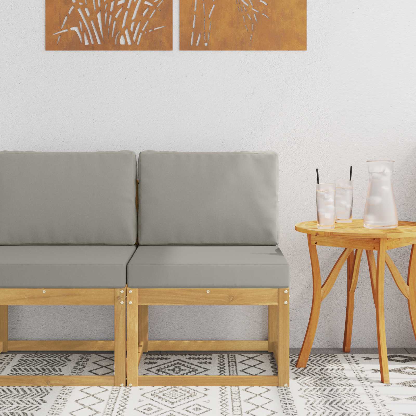 vidaXL Buiten Midden Sofa Massief Acaciahout Naturel