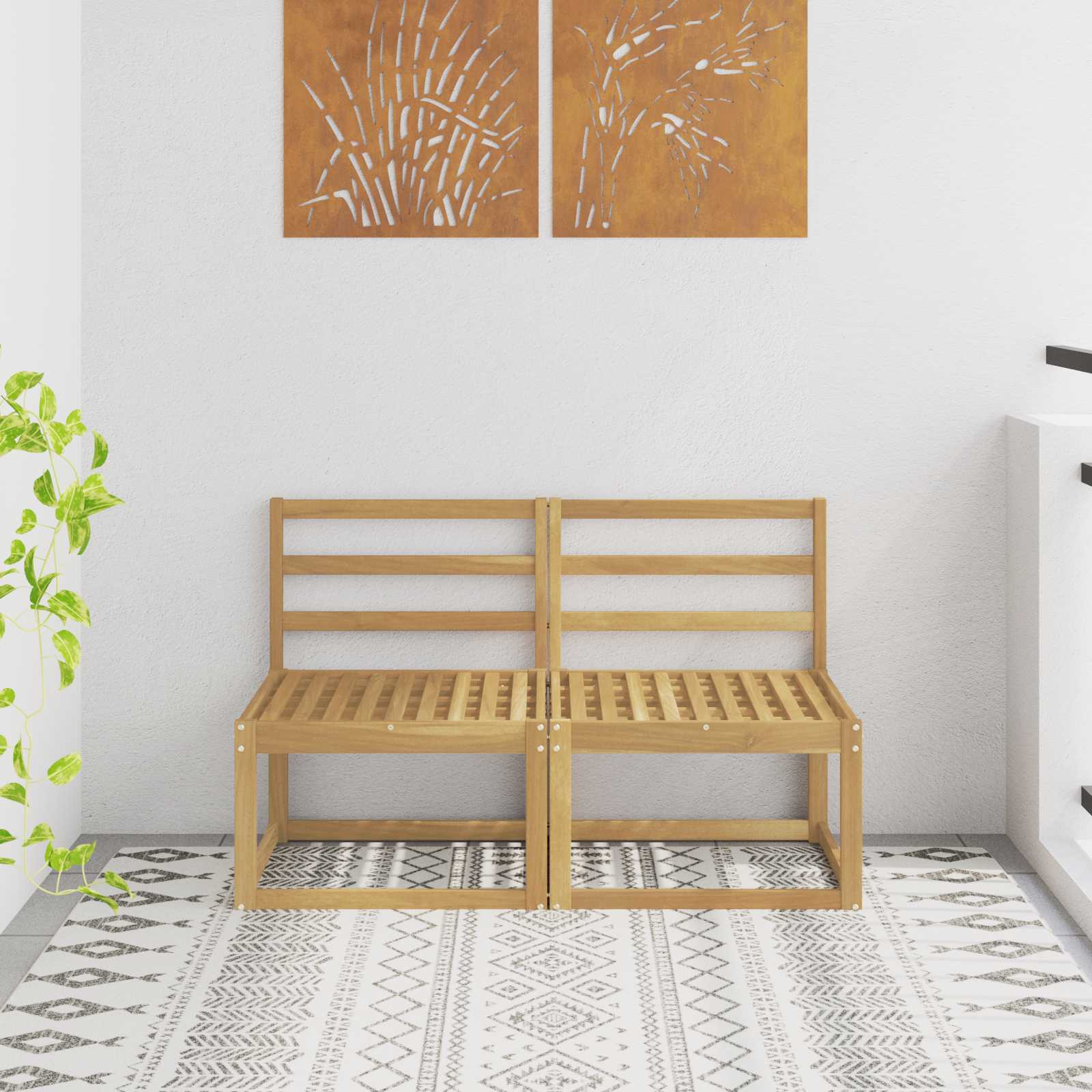 vidaXL Buiten Midden Sofa Massief Acaciahout Naturel