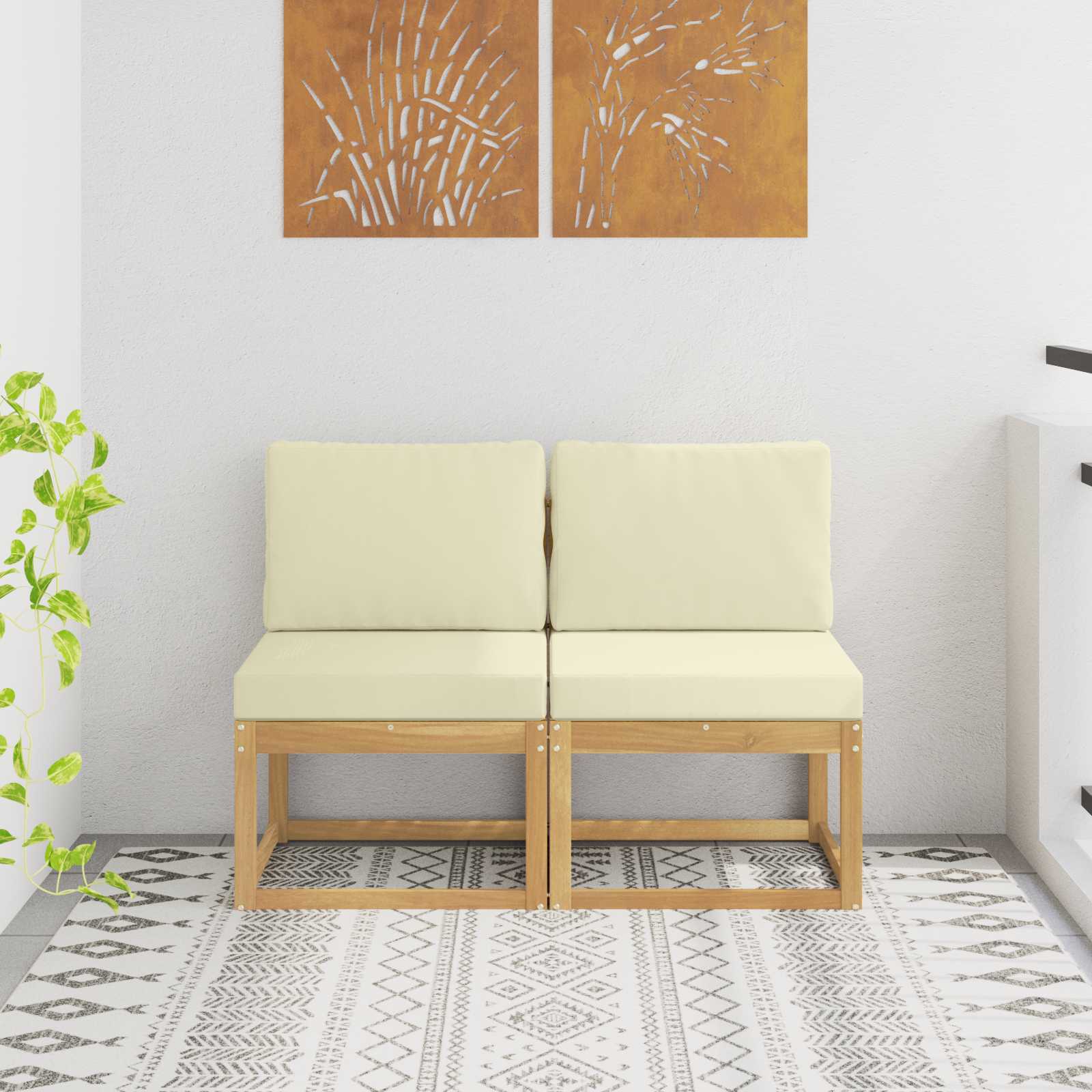 vidaXL Buiten Midden Sofa Massief Acaciahout Naturel