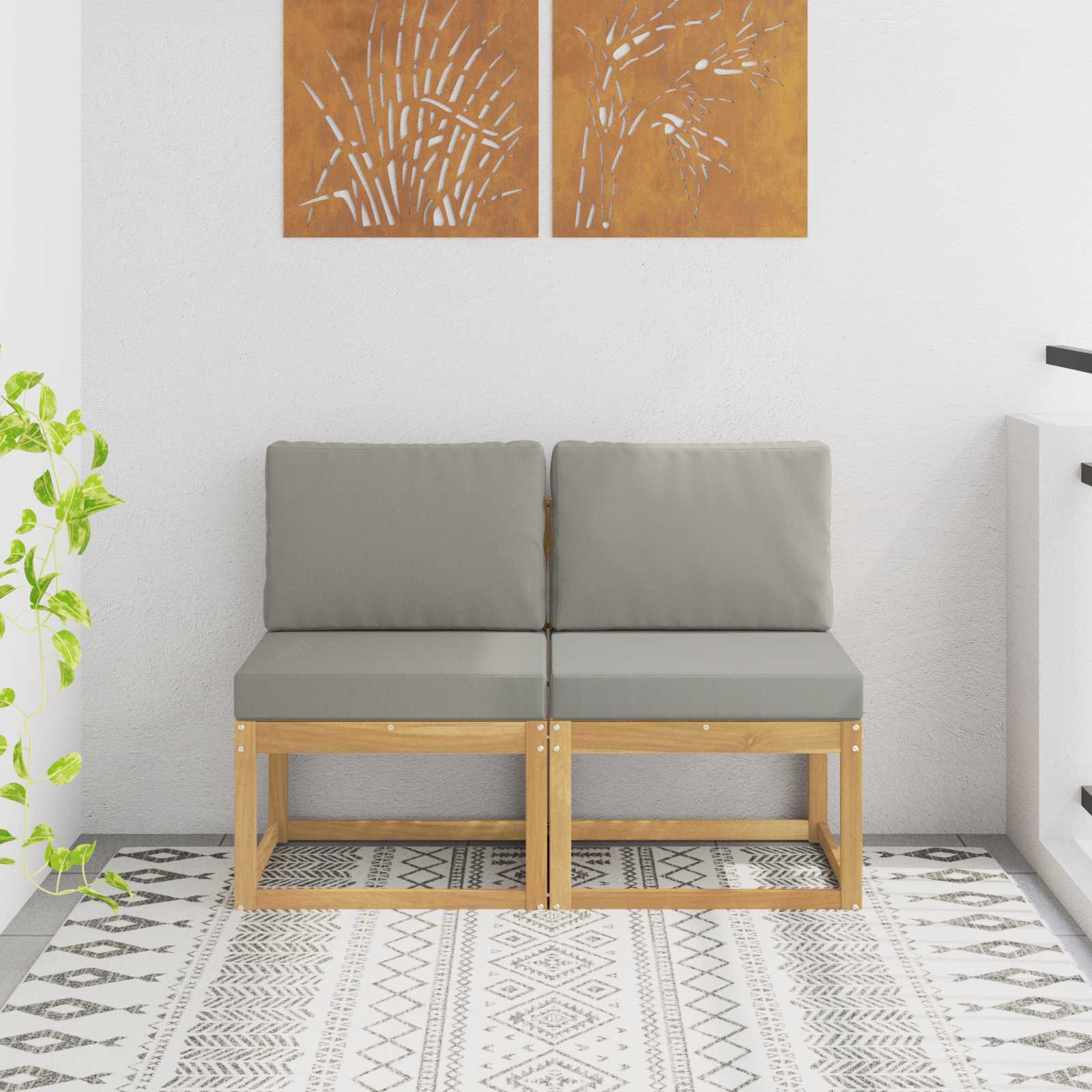 vidaXL Buiten Midden Sofa Massief Acaciahout Naturel