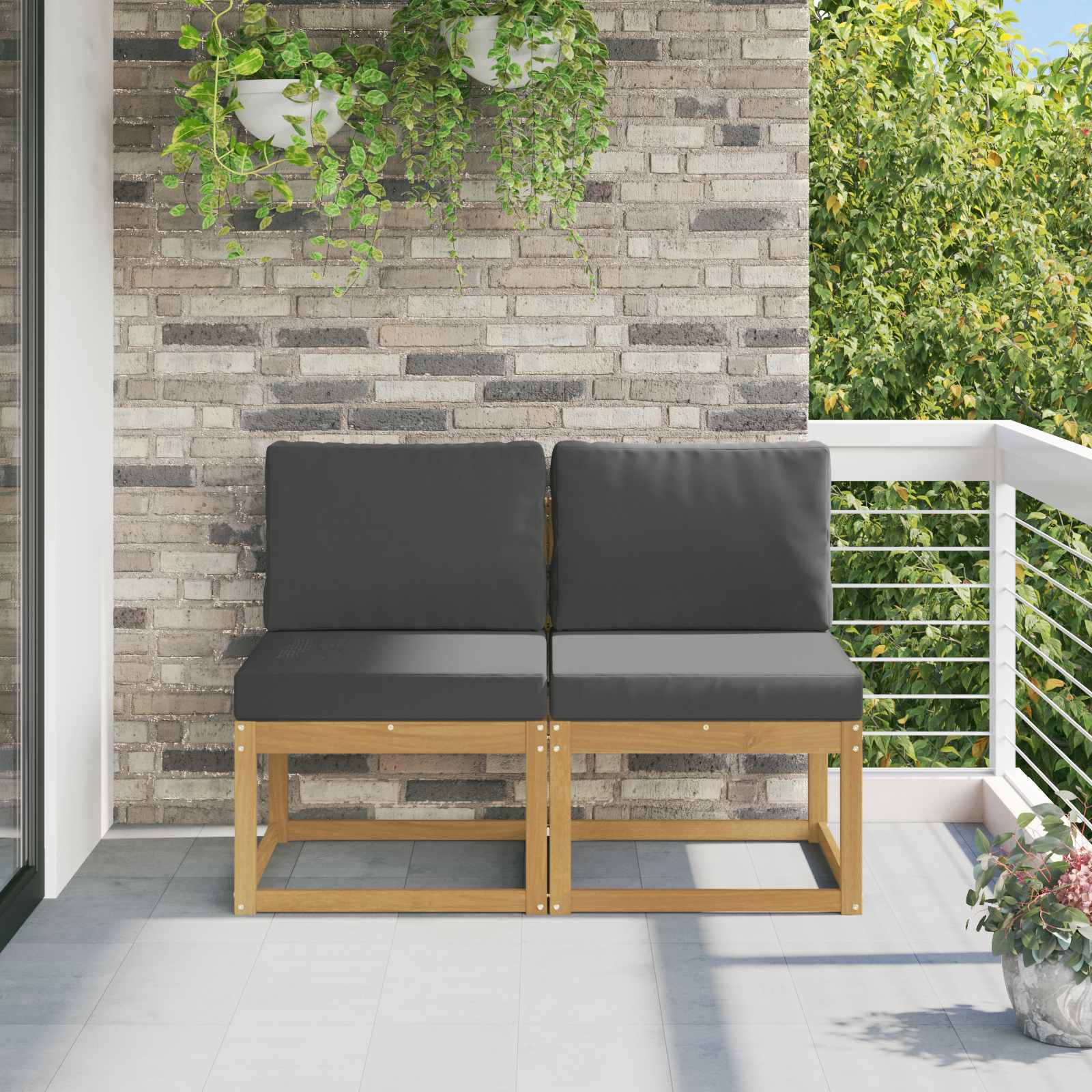 vidaXL Buiten Midden Sofa Massief Acaciahout Naturel