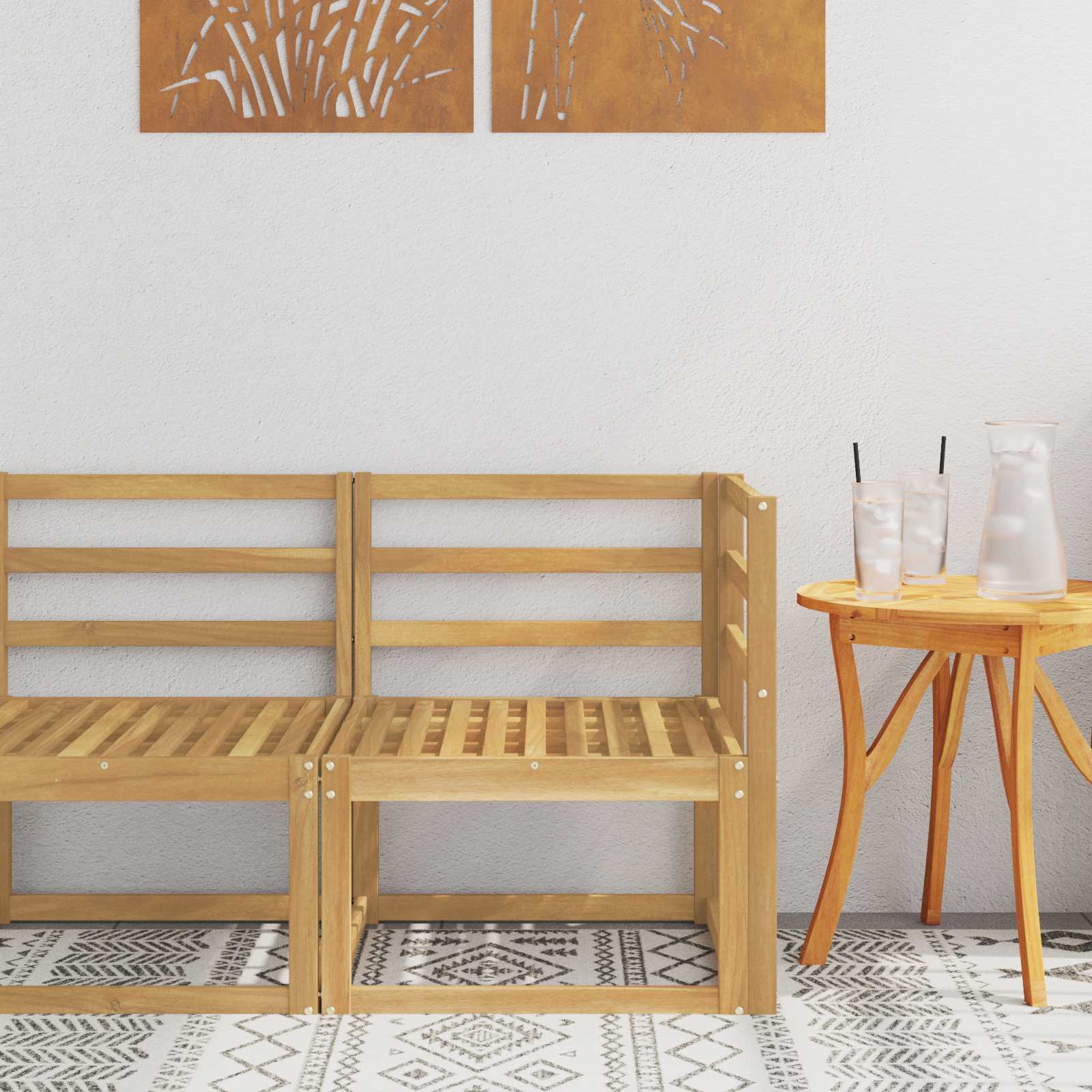 vidaXL Buiten Midden Sofa Massief Acaciahout Naturel
