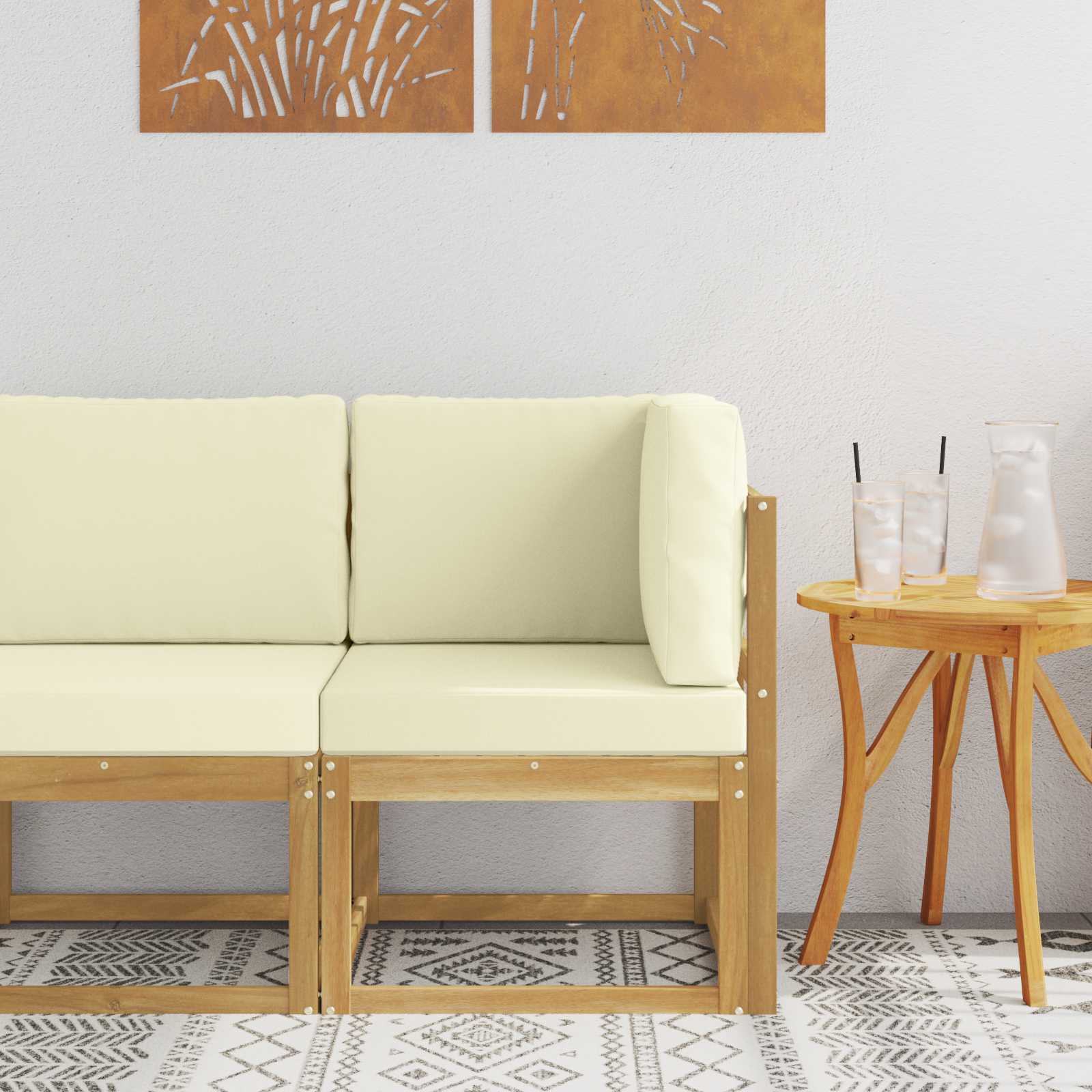 vidaXL Buiten Midden Sofa Massief Acaciahout Naturel