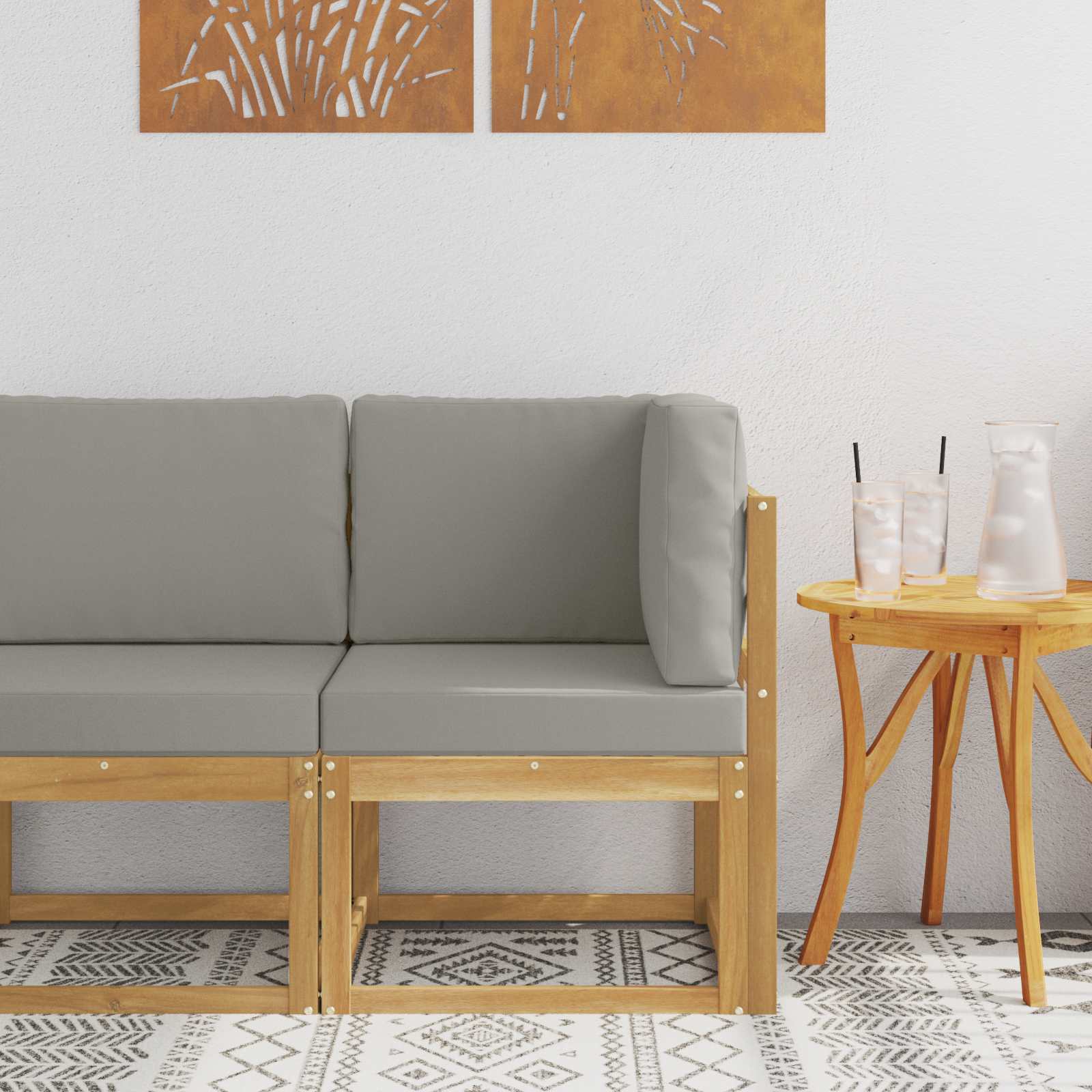 vidaXL Buiten Midden Sofa Massief Acaciahout Naturel
