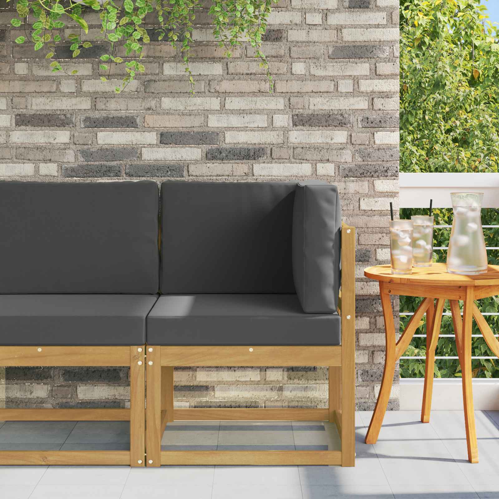 vidaXL Buiten Midden Sofa Massief Acaciahout Naturel