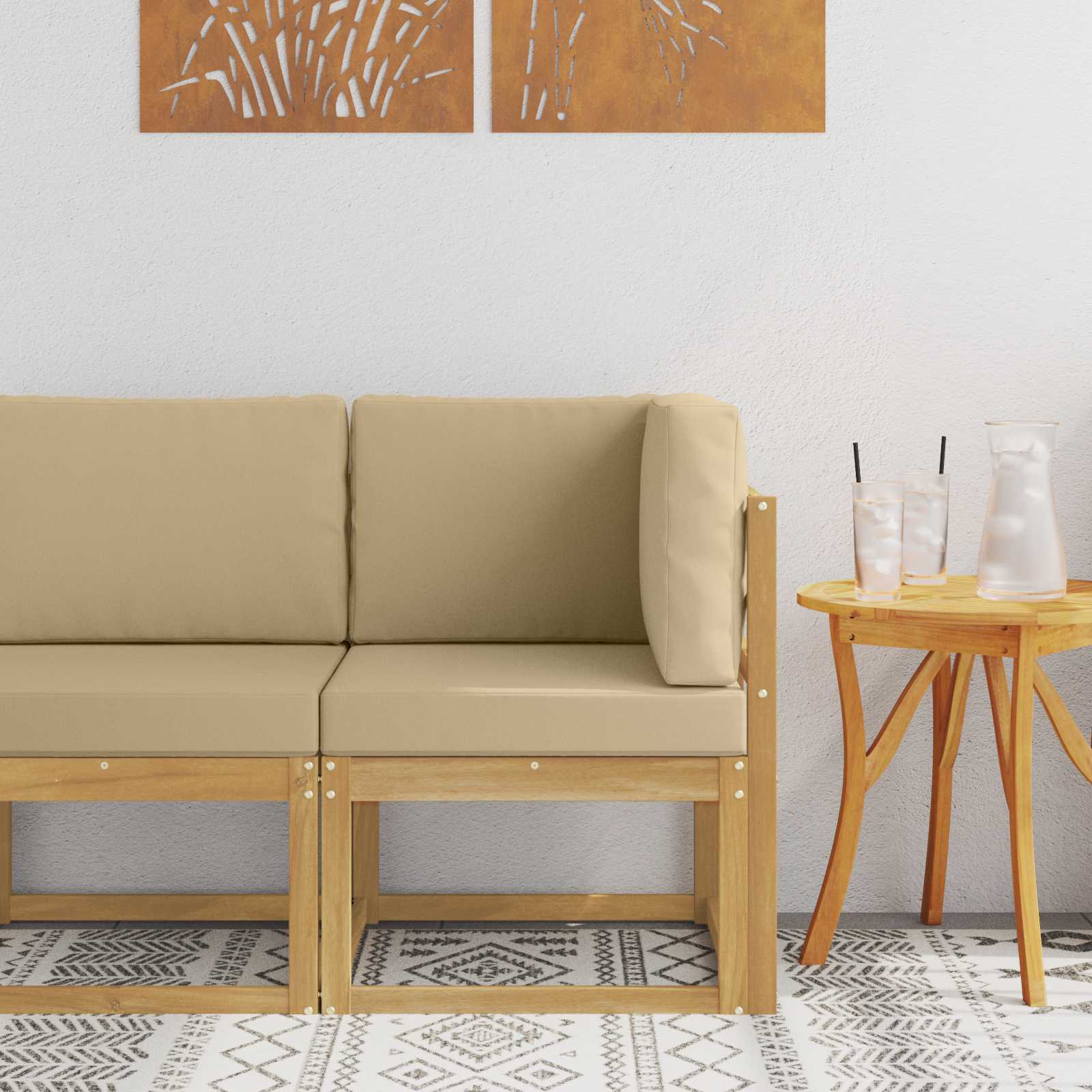 vidaXL Buiten Midden Sofa Massief Acaciahout Naturel