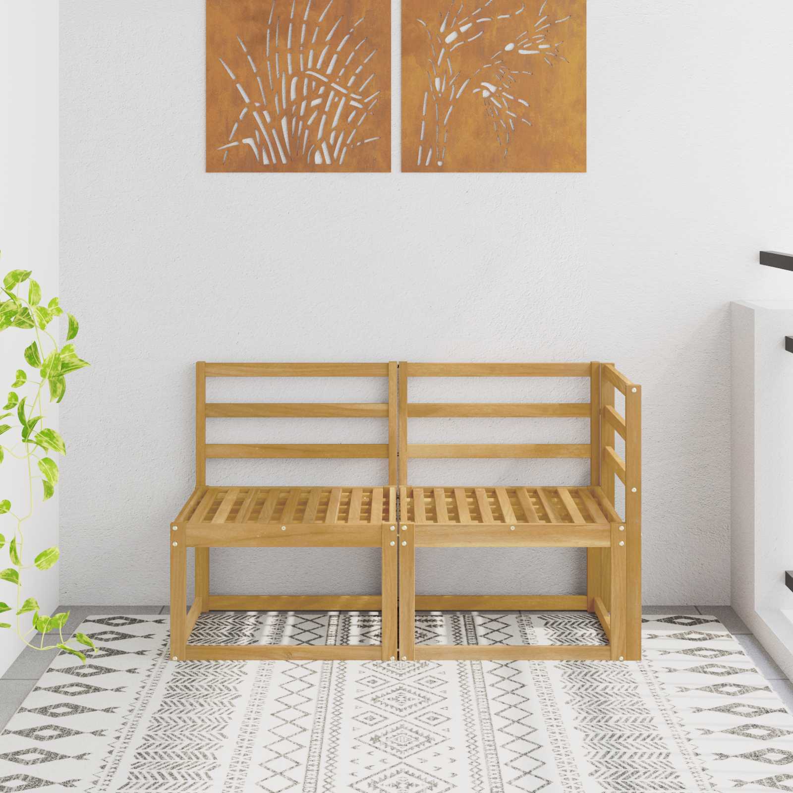 vidaXL Buiten Midden Sofa Massief Acaciahout Naturel
