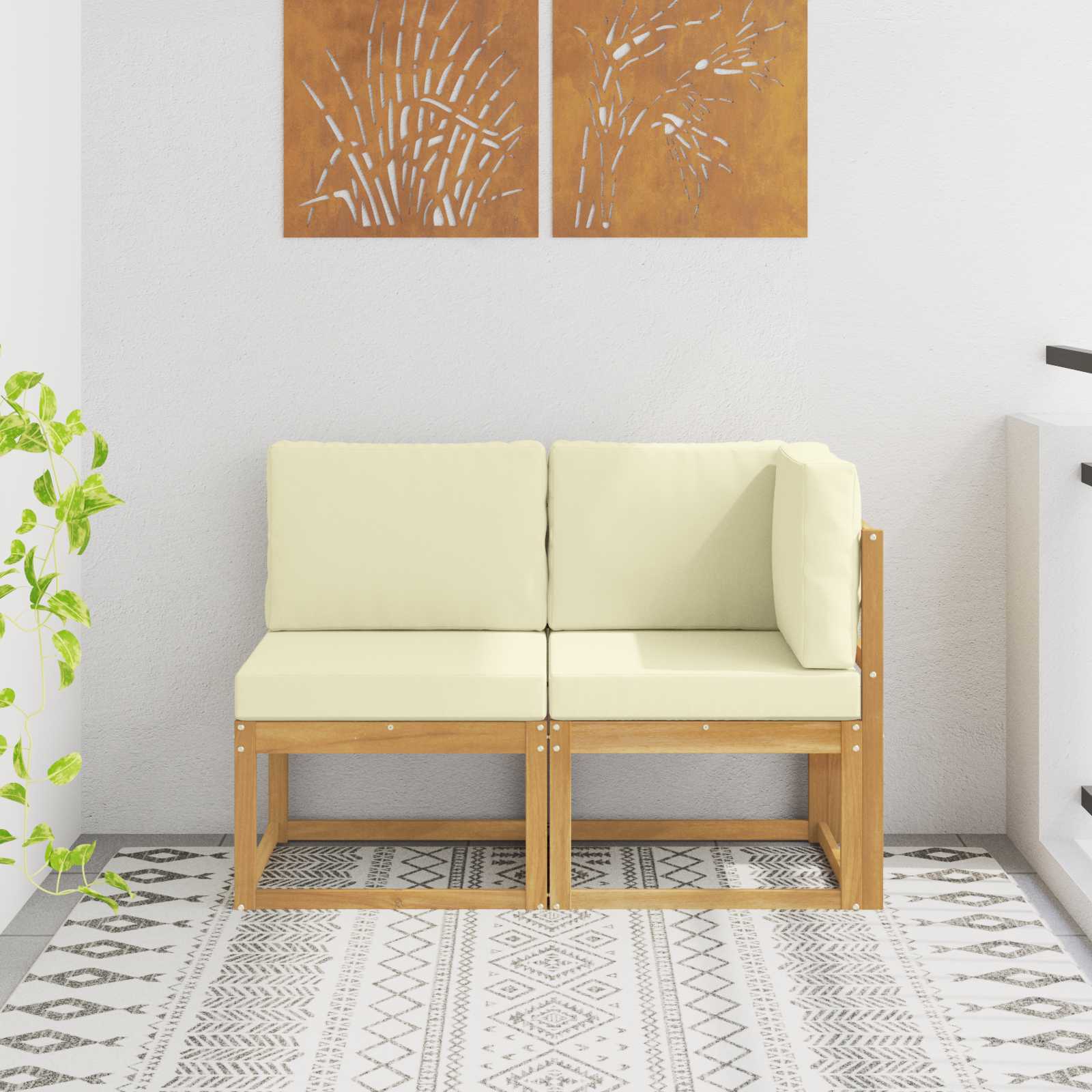 vidaXL Buiten Midden Sofa Massief Acaciahout Naturel