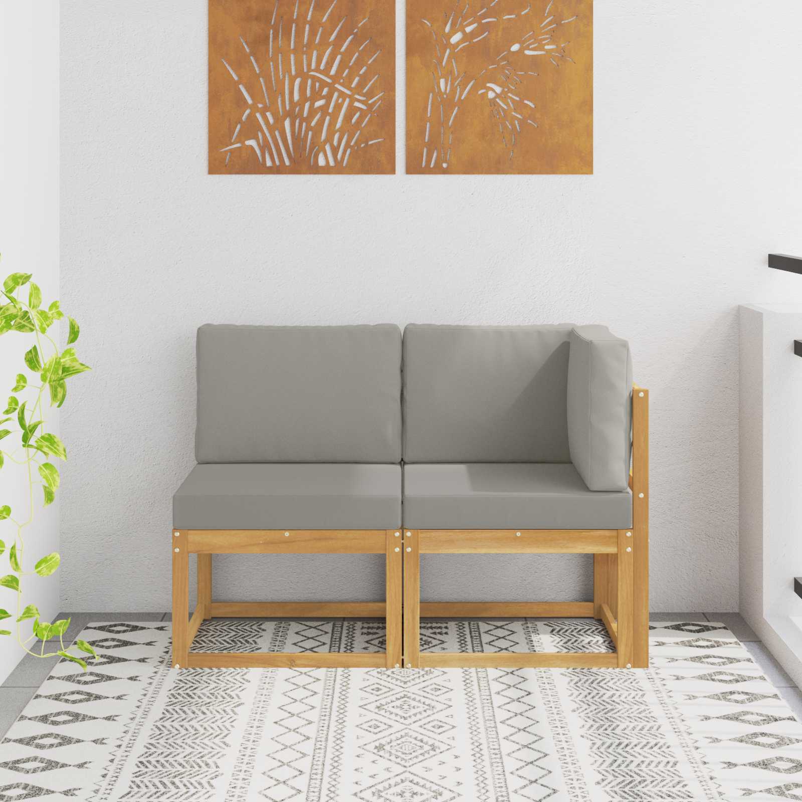 vidaXL Buiten Midden Sofa Massief Acaciahout Naturel