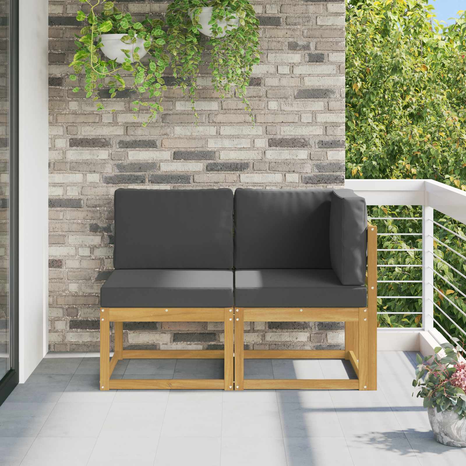 vidaXL Buiten Midden Sofa Massief Acaciahout Naturel
