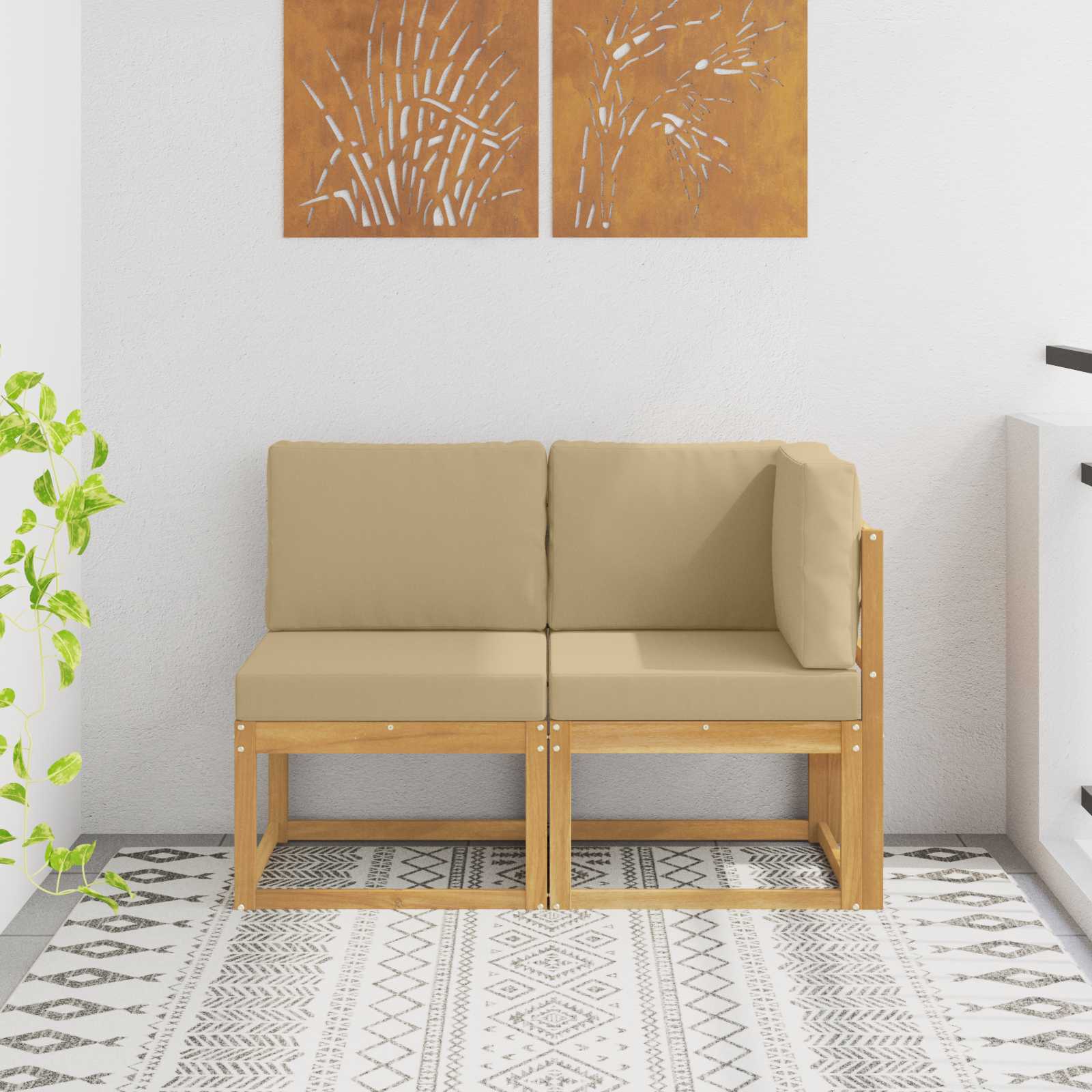 vidaXL Buiten Midden Sofa Massief Acaciahout Naturel