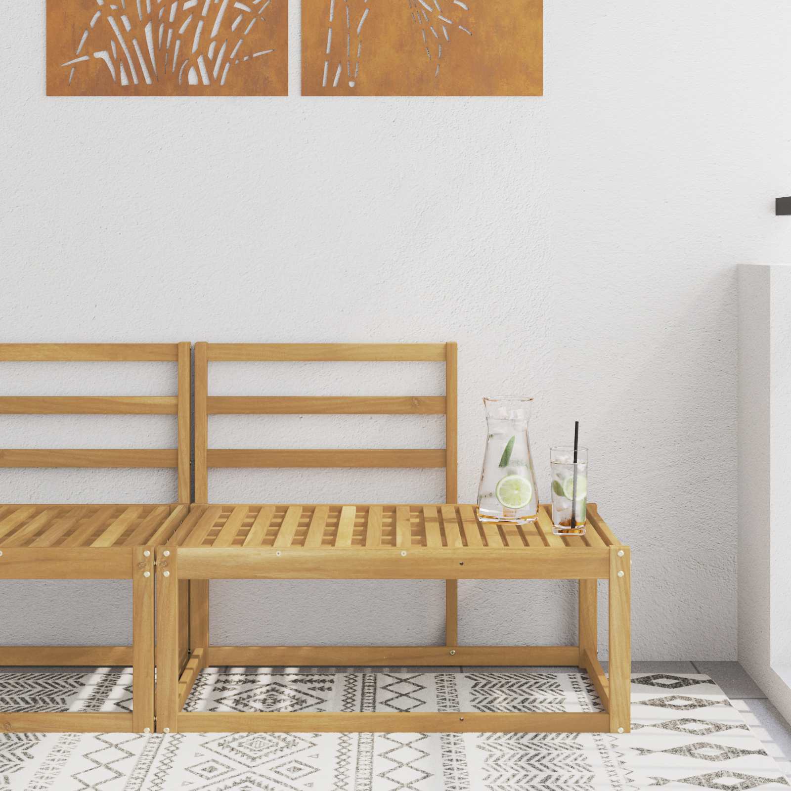 vidaXL Buiten Midden Sofa Massief Acaciahout Naturel