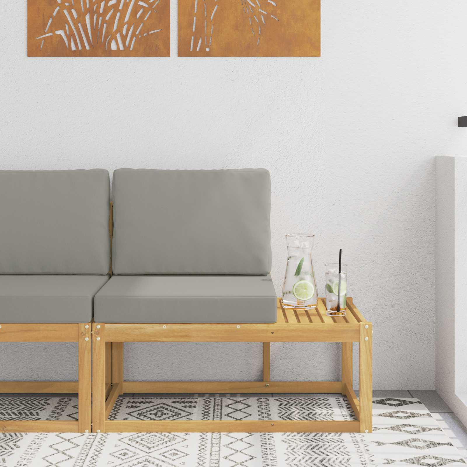 vidaXL Buiten Midden Sofa Massief Acaciahout Naturel