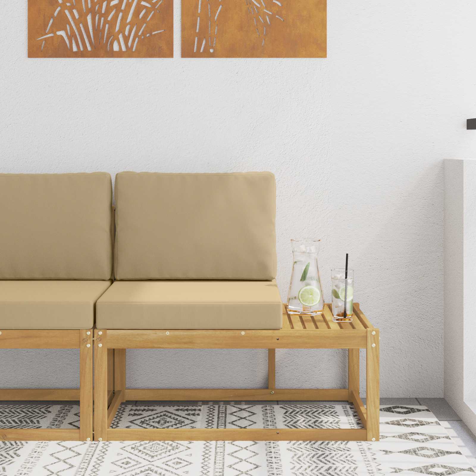 vidaXL Buiten Midden Sofa Massief Acaciahout Naturel