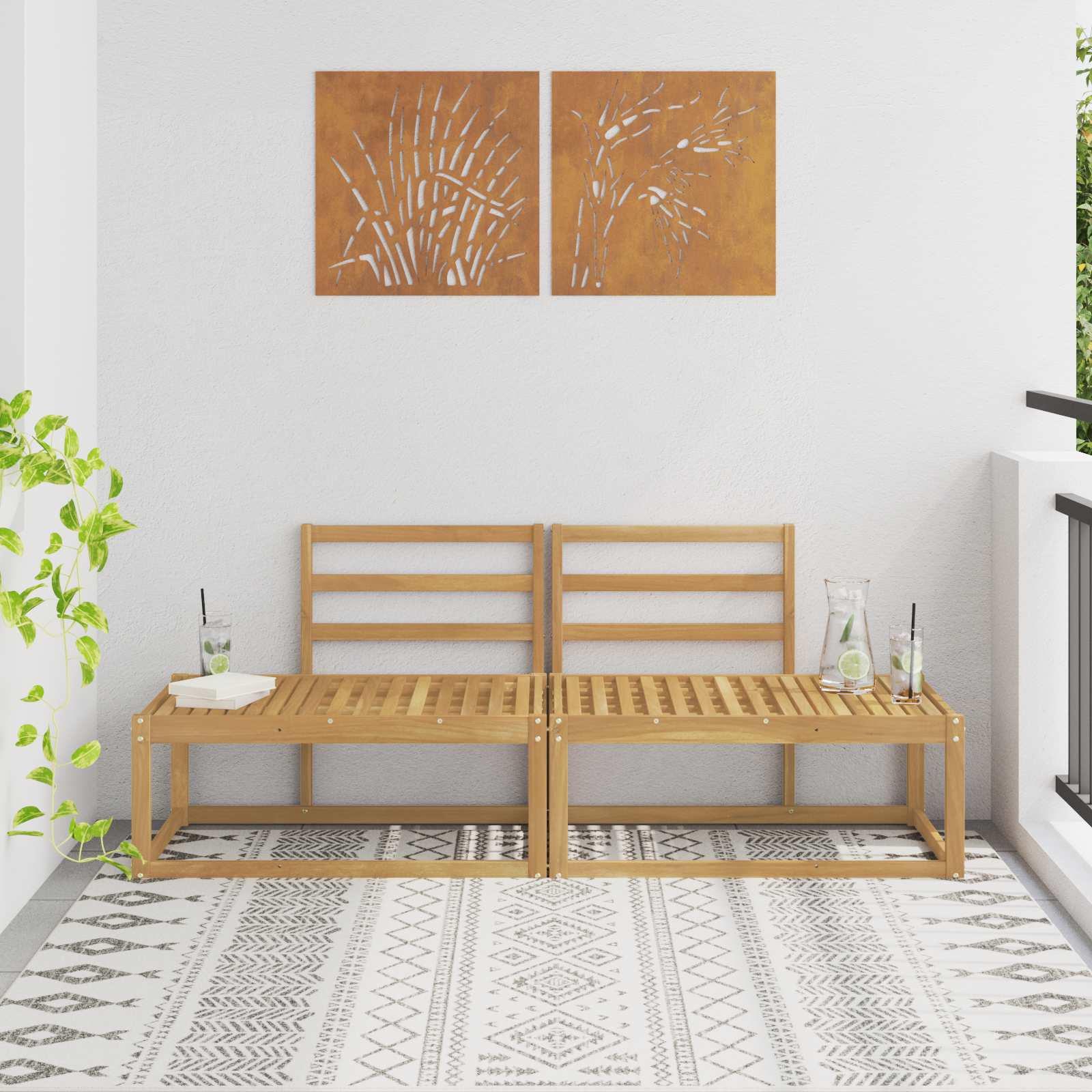 vidaXL Buiten Midden Sofa Massief Acaciahout Naturel