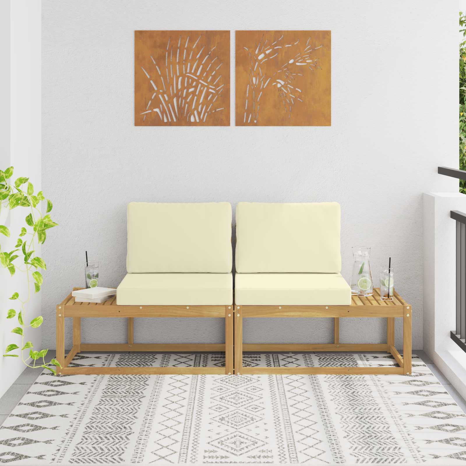 vidaXL Buiten Midden Sofa Massief Acaciahout Naturel