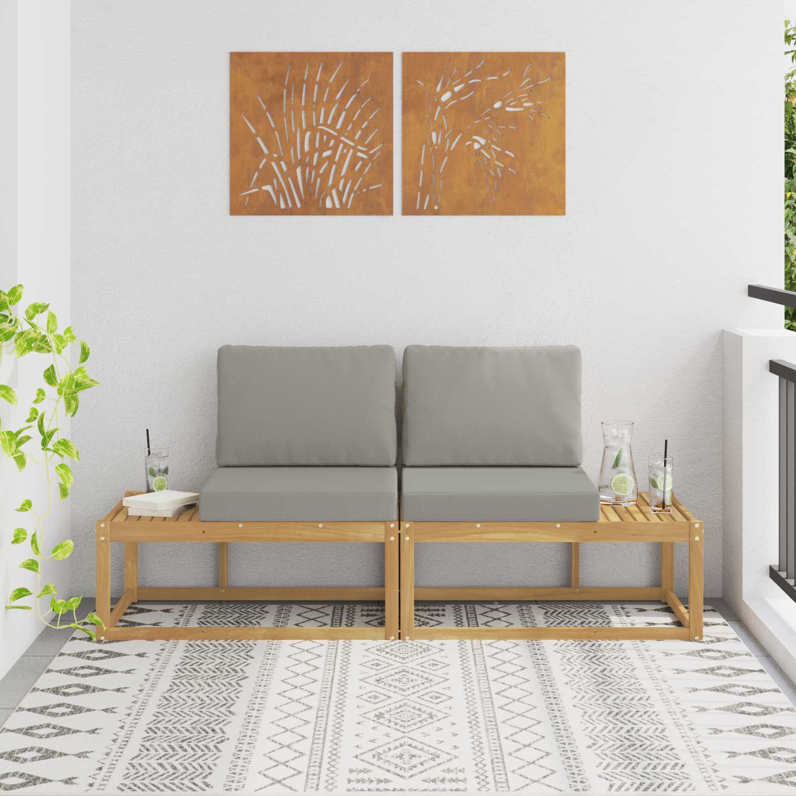 vidaXL Buiten Midden Sofa Massief Acaciahout Naturel