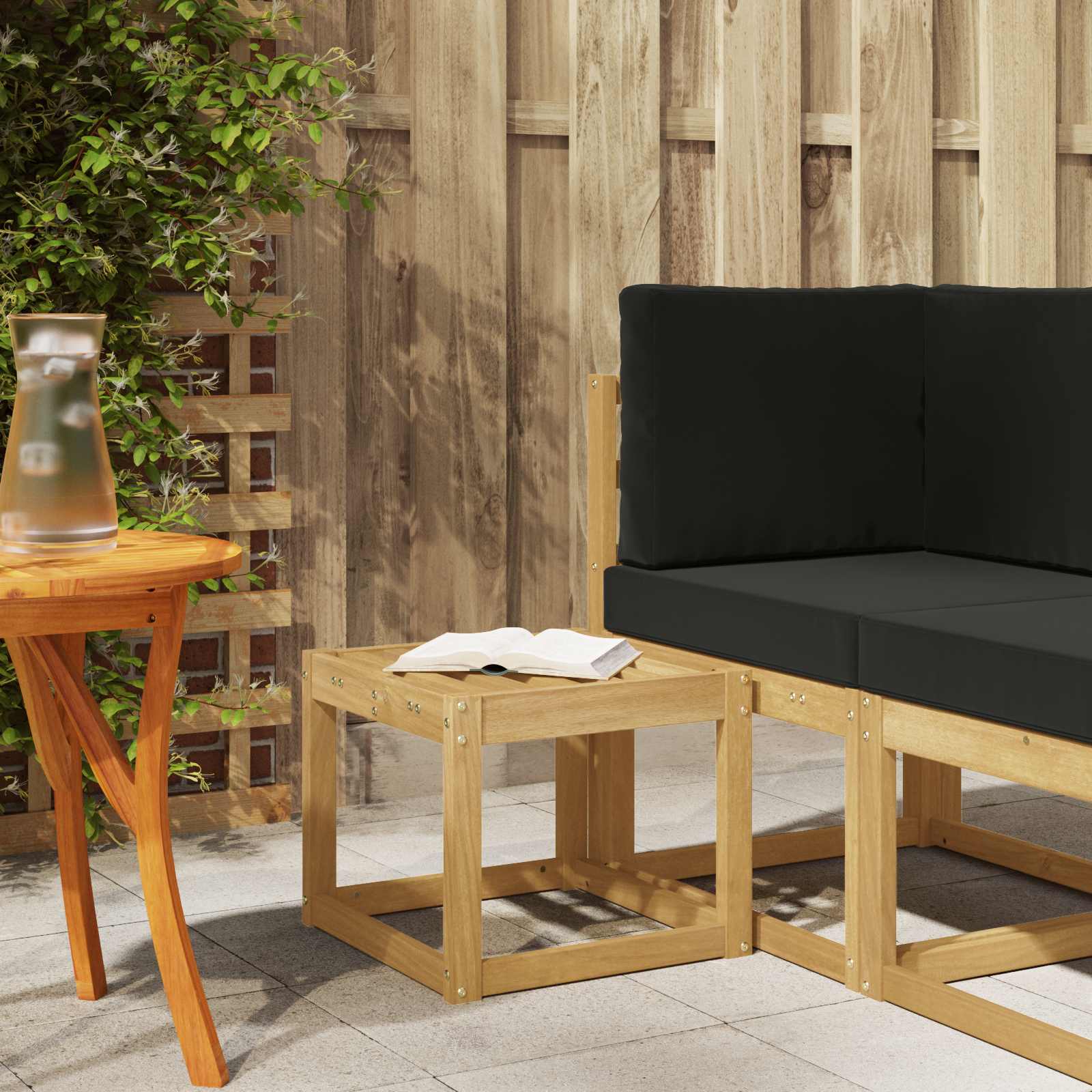 vidaXL Stoelbank Naturel 43 x 43 x 37 cm Massief Acaciahout