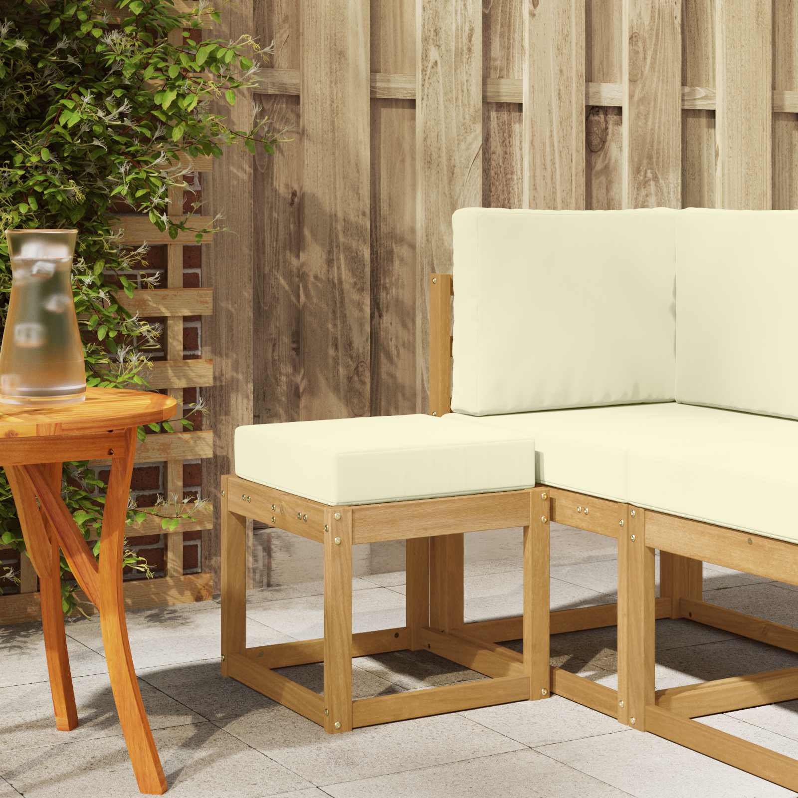 vidaXL Stoelbank Naturel 43 x 43 x 37 cm Massief Acaciahout