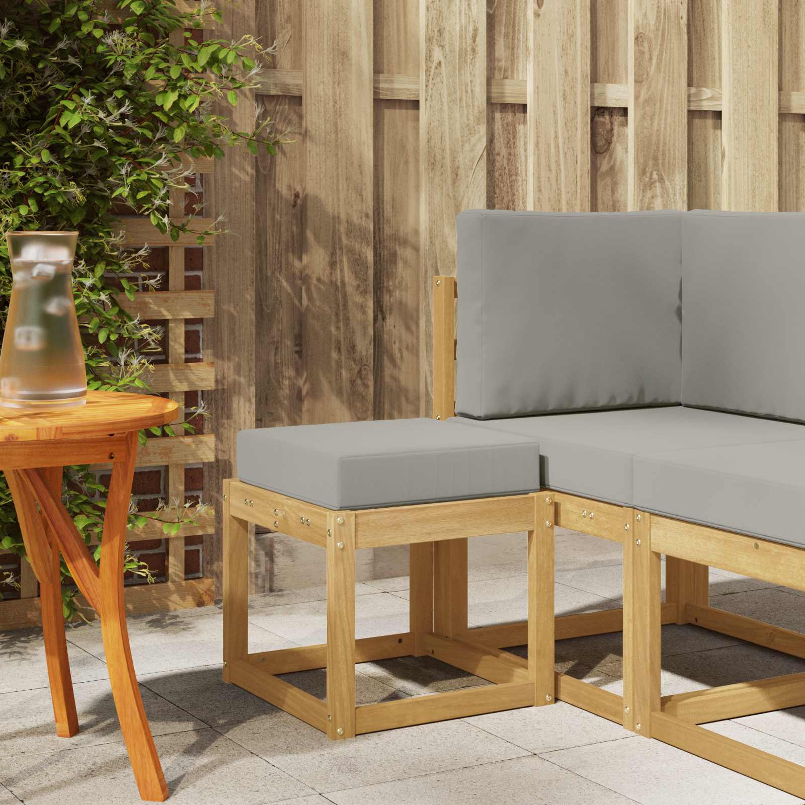 vidaXL Stoelbank Naturel 43 x 43 x 37 cm Massief Acaciahout