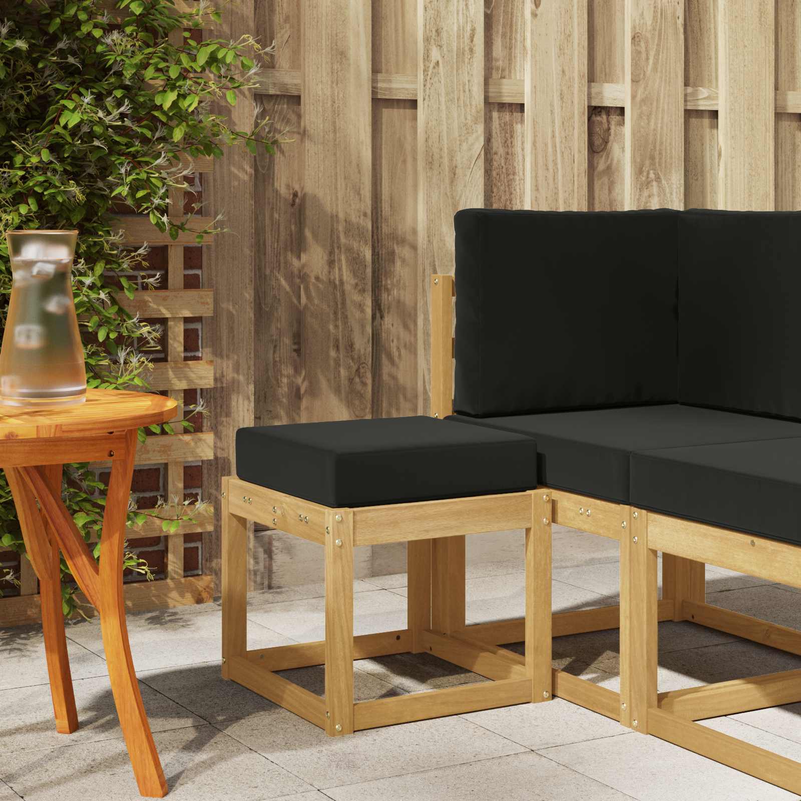 vidaXL Stoelbank Naturel 43 x 43 x 37 cm Massief Acaciahout