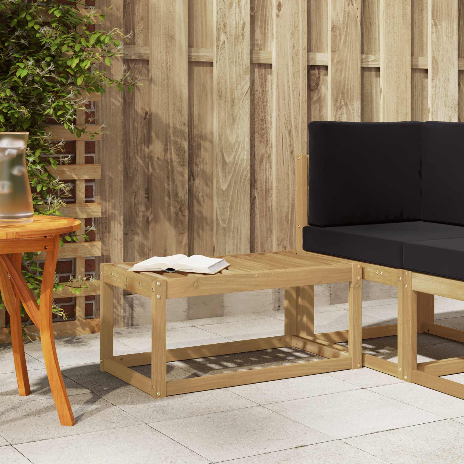 vidaXL Stoelbank Naturel 43 x 43 x 37 cm Massief Acaciahout